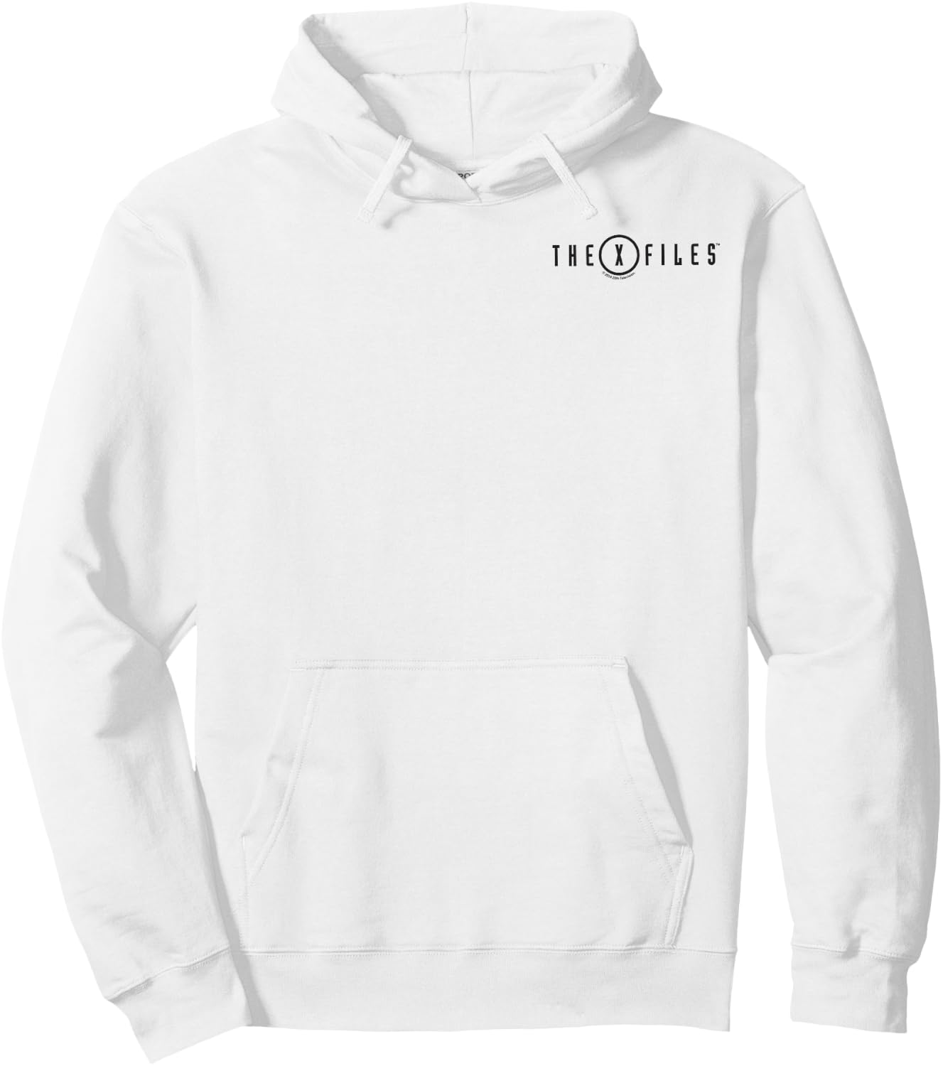 X-Files Iconic Small Left Chest Pocket Text Logo Hoodie - Hoodie | White