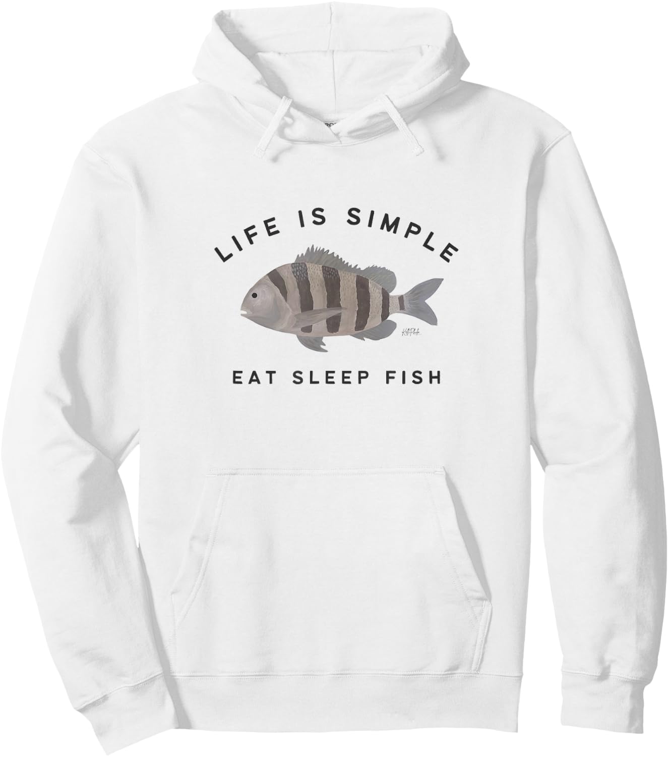 Life is simple, eat sleep fish, perfect for fisherman Hoodie - Hoodie | White