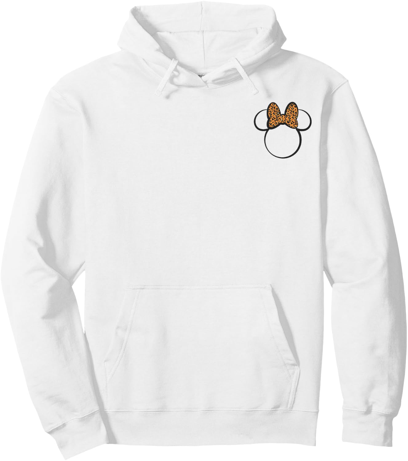 Disney Minnie Mouse Leopard Print Bow Pocket Minnie Ears Hoodie - Hoodie | White