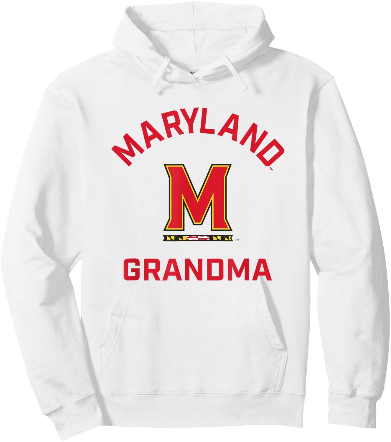 University of Maryland Terrapins Arched Grandma Hoodie - Hoodie | White