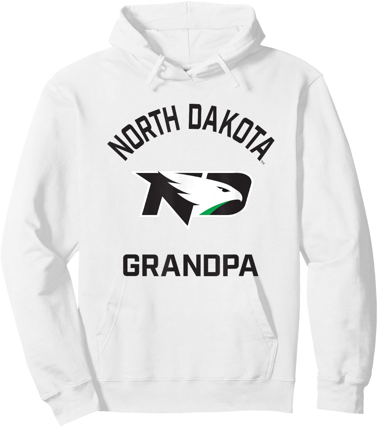 University of North Dakota Fighting Hawks Arched Grandpa Hoodie - Hoodie | White