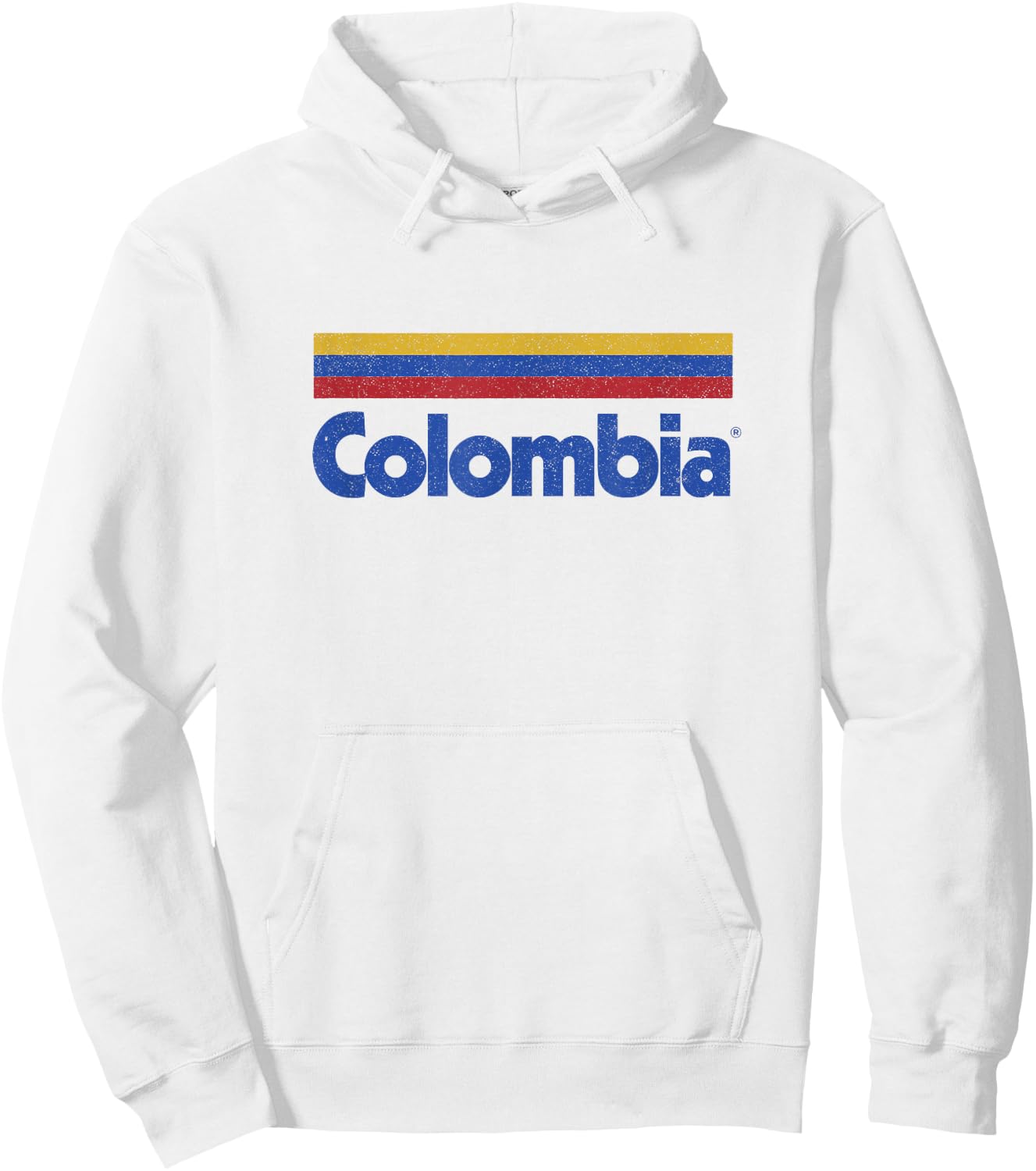 Retro Colombia Flag Vintage Colombian Pride Yellow Colombia Hoodie - Hoodie | White