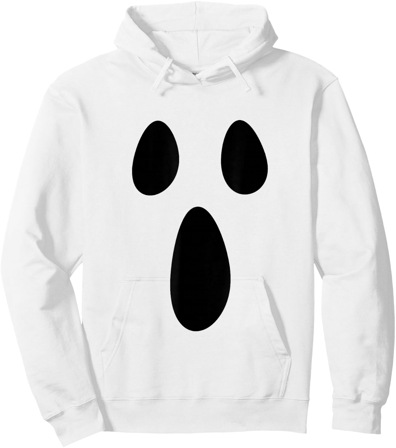 Ghost Silly Face Spooky Halloween Ghoul Face Easy Costume Hoodie - Hoodie | White