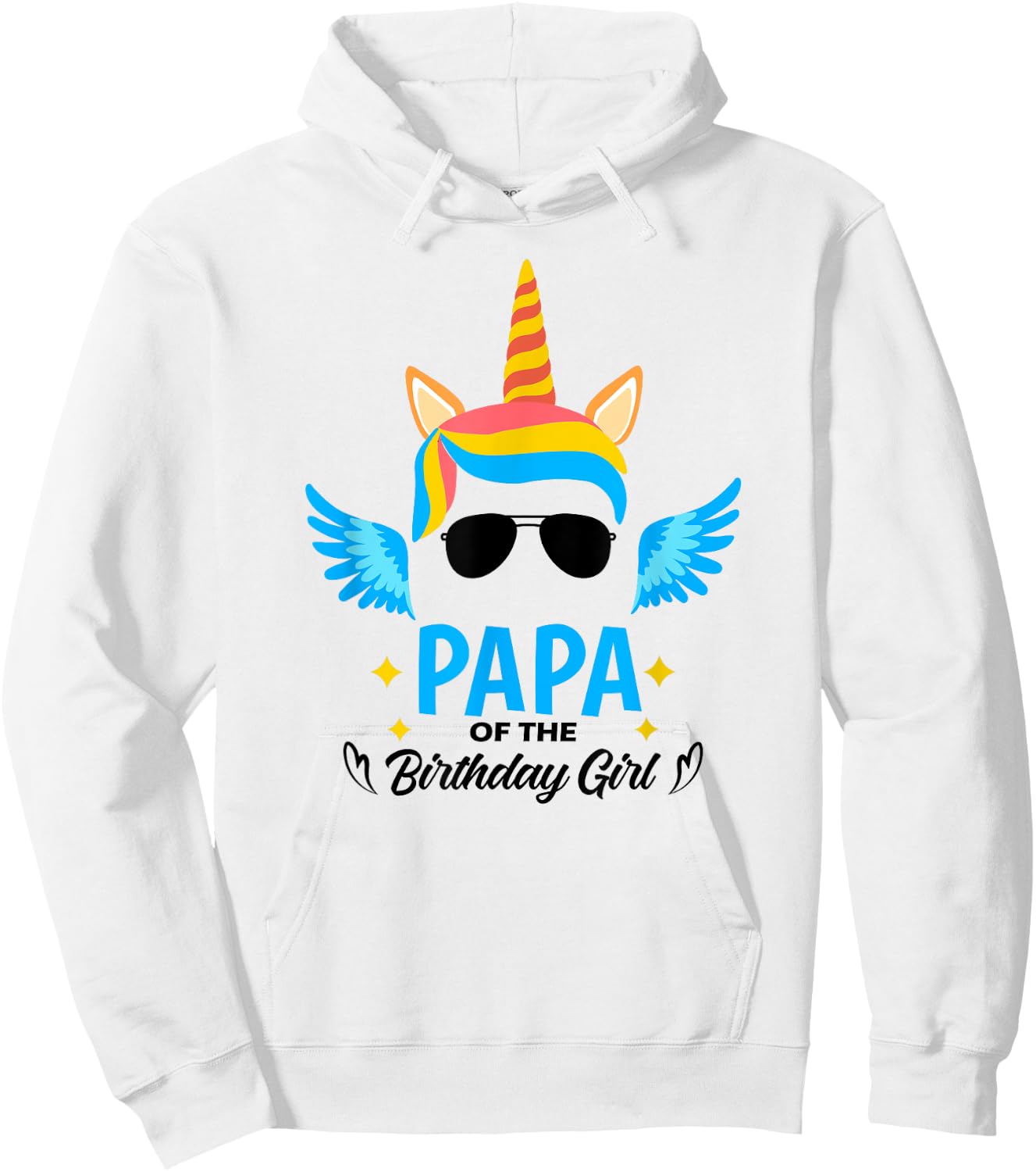 Papa of The Birthday for Girl Father Unicorn First Birthday Hoodie - Hoodie | White