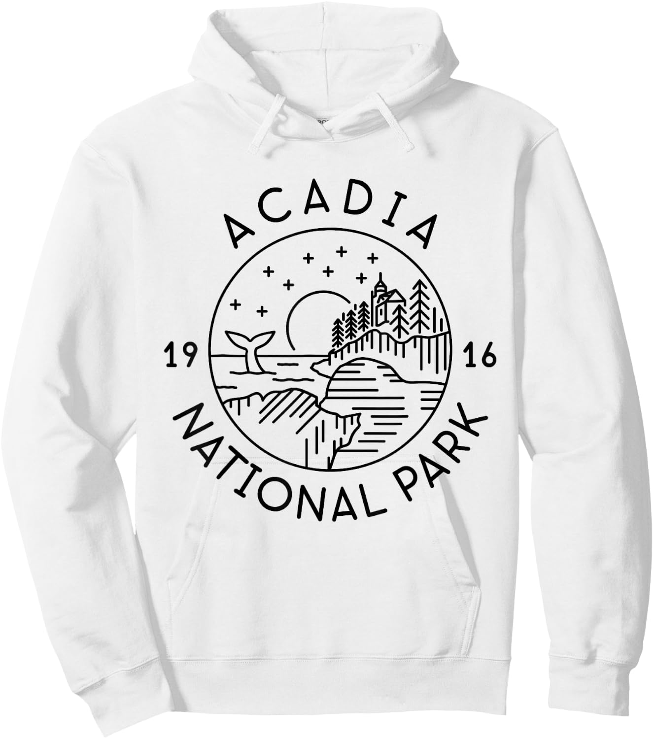 Acadia National Park 1916 Maine Bar Harbor Hoodie - Hoodie | White