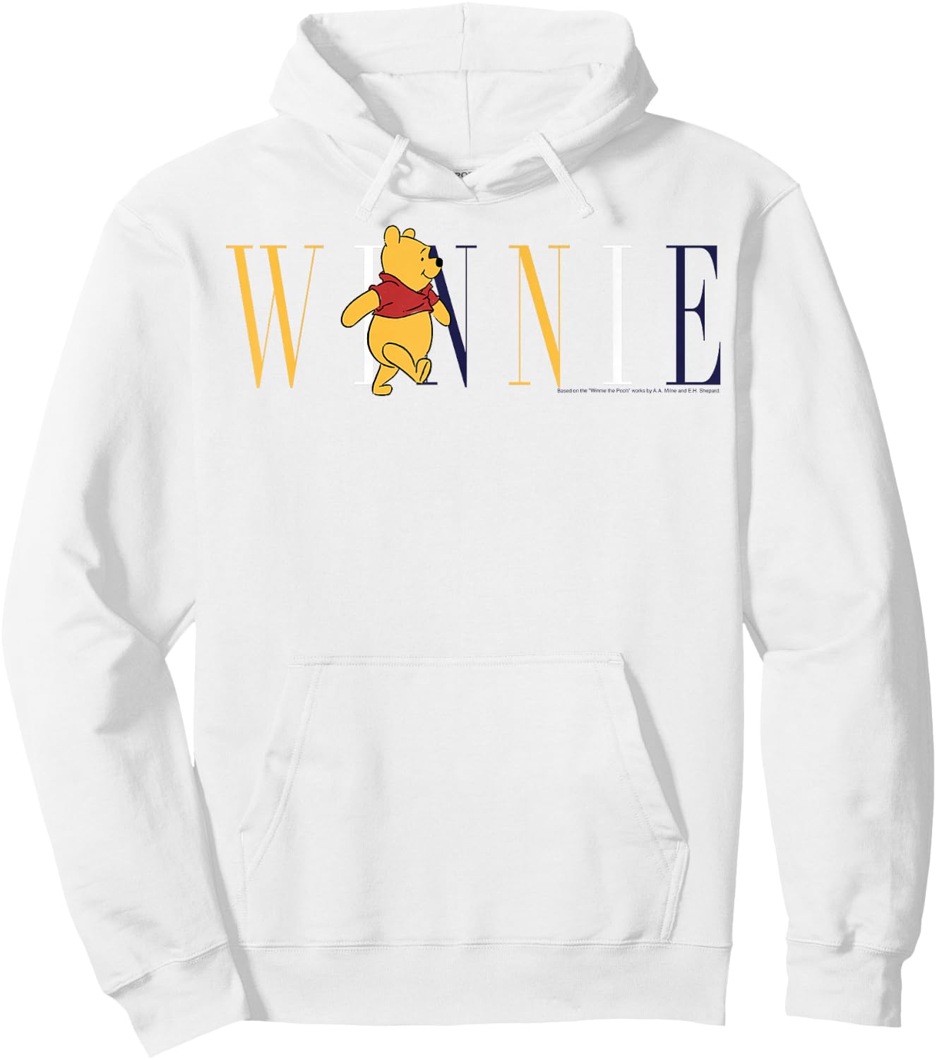 Disney Winnie The Pooh Simple Text Hoodie - Hoodie | White