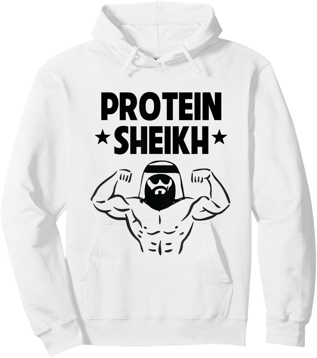 Protein Sheikh Funny Arabic Gym Fitness Lover Bodybuilding Hoodie - Hoodie | White