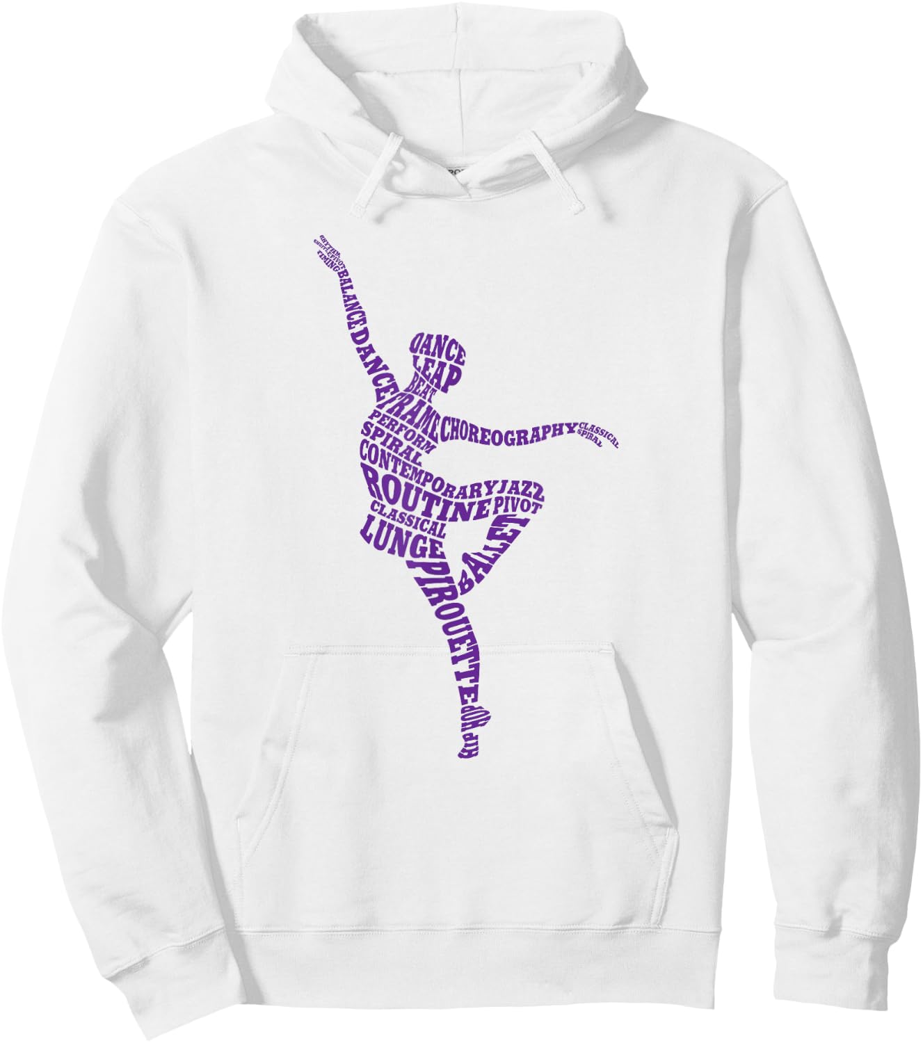 Dance Typography Dancer Word Art Dancing Hoodie - Hoodie | White