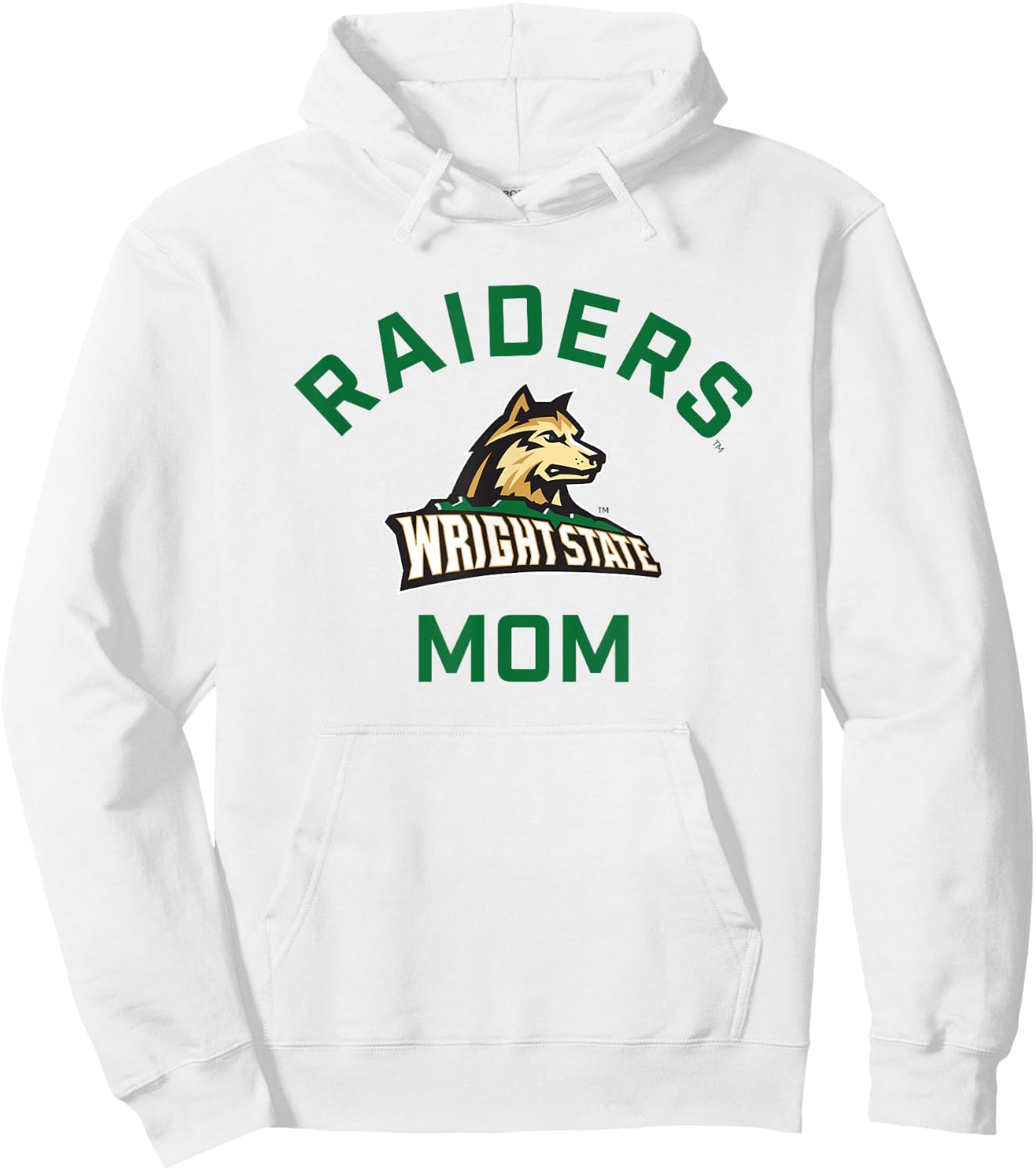 Wright State University WSU Raiders Arched Mom Hoodie - Hoodie | White
