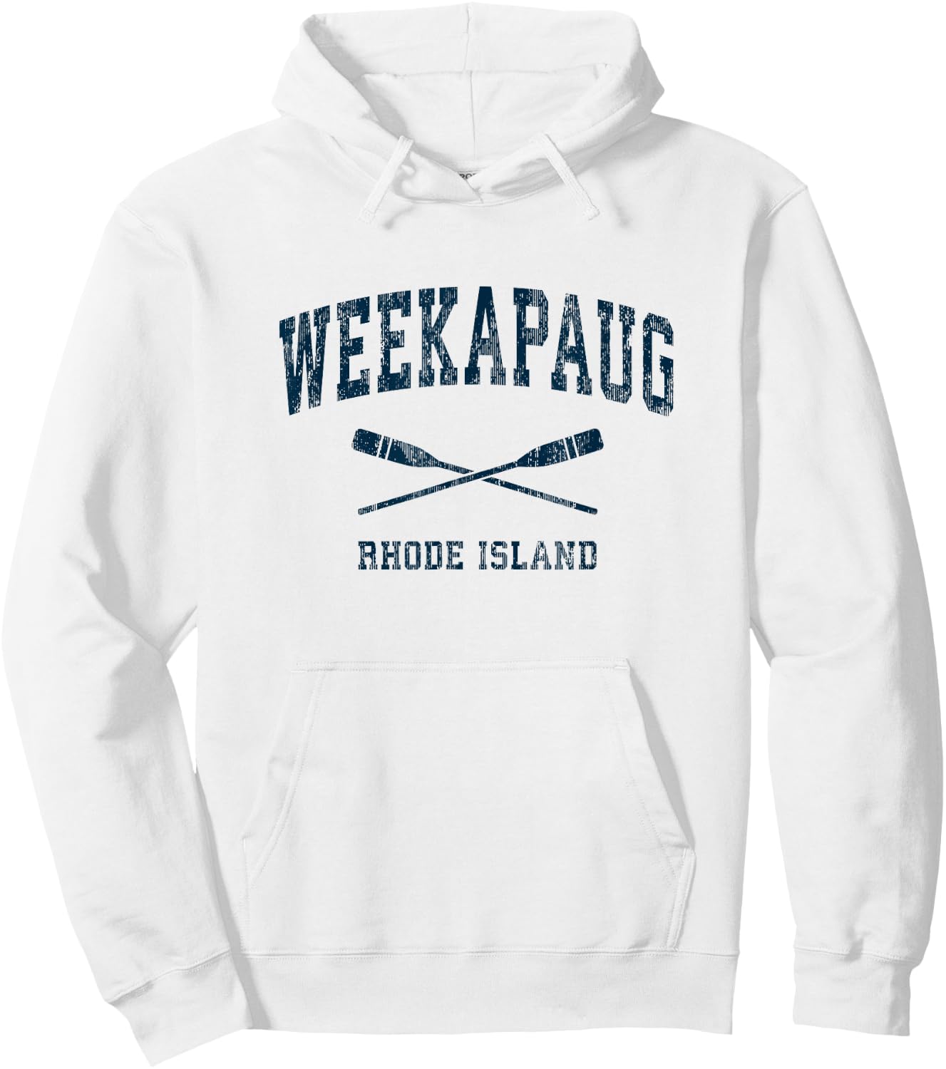 Weekapaug Rhode Island Vintage Nautical Paddles Sports Oars Hoodie - Hoodie | White