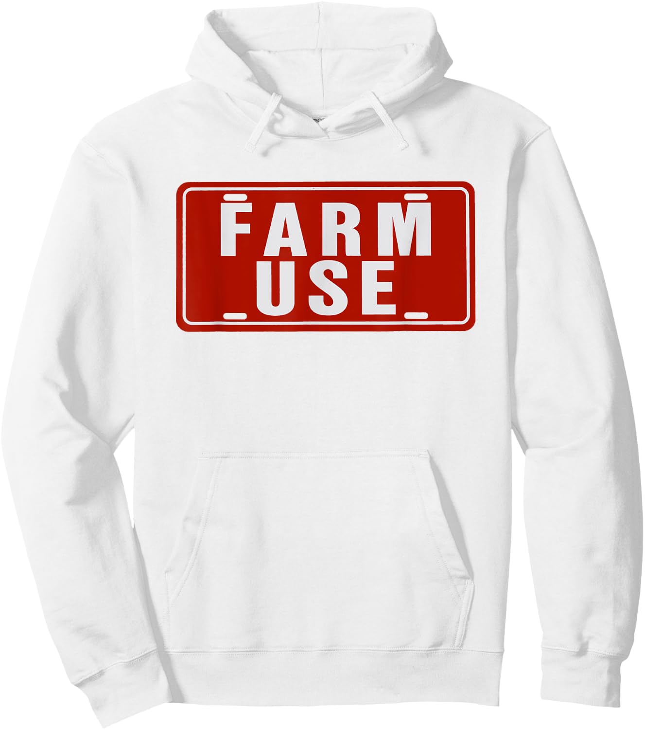 Farm Use Funny License Plate Tag Farm Agriculture Simple Hoodie - Hoodie | White
