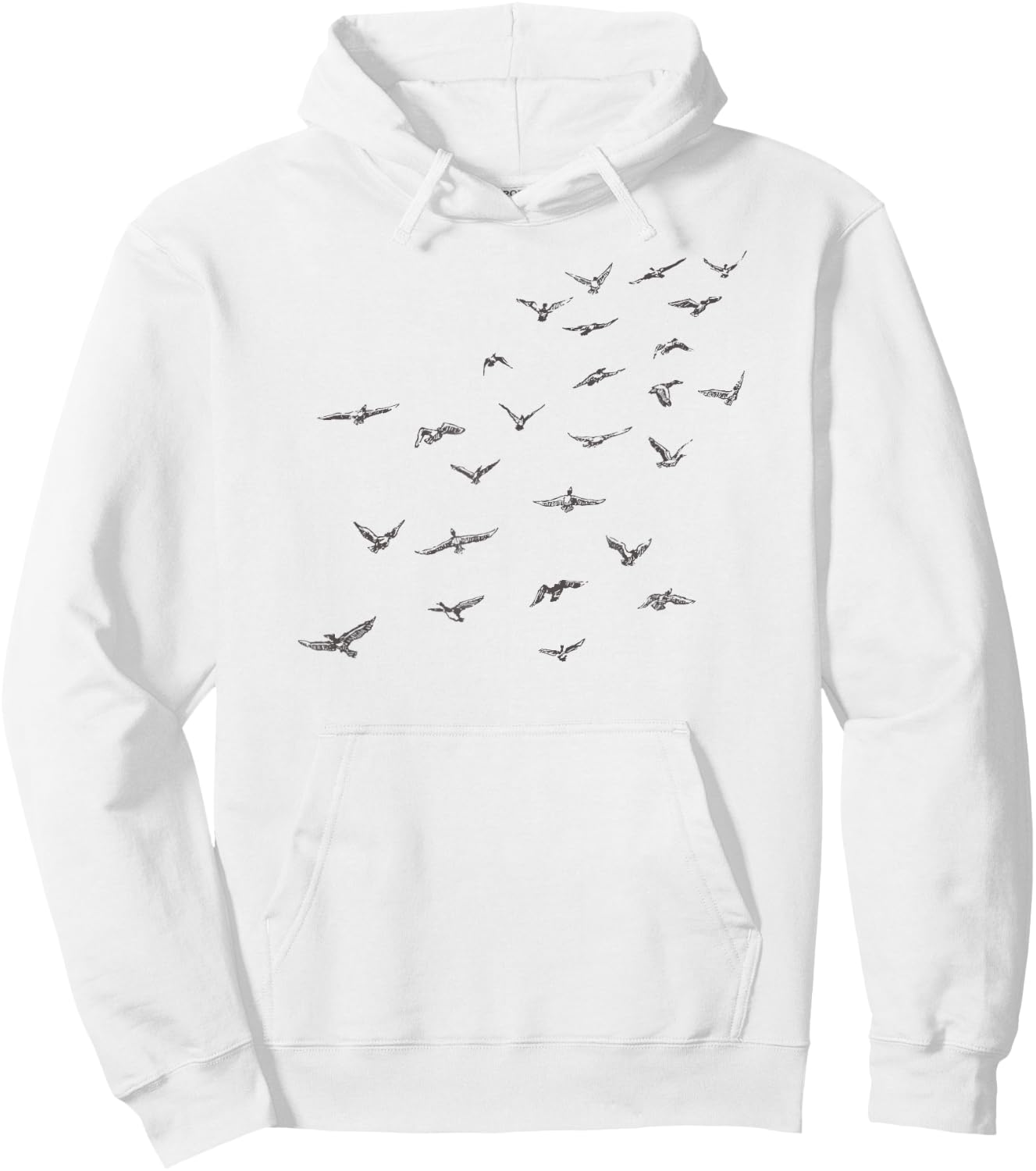 Flying Free Flock of Birds Hoodie - Hoodie | White