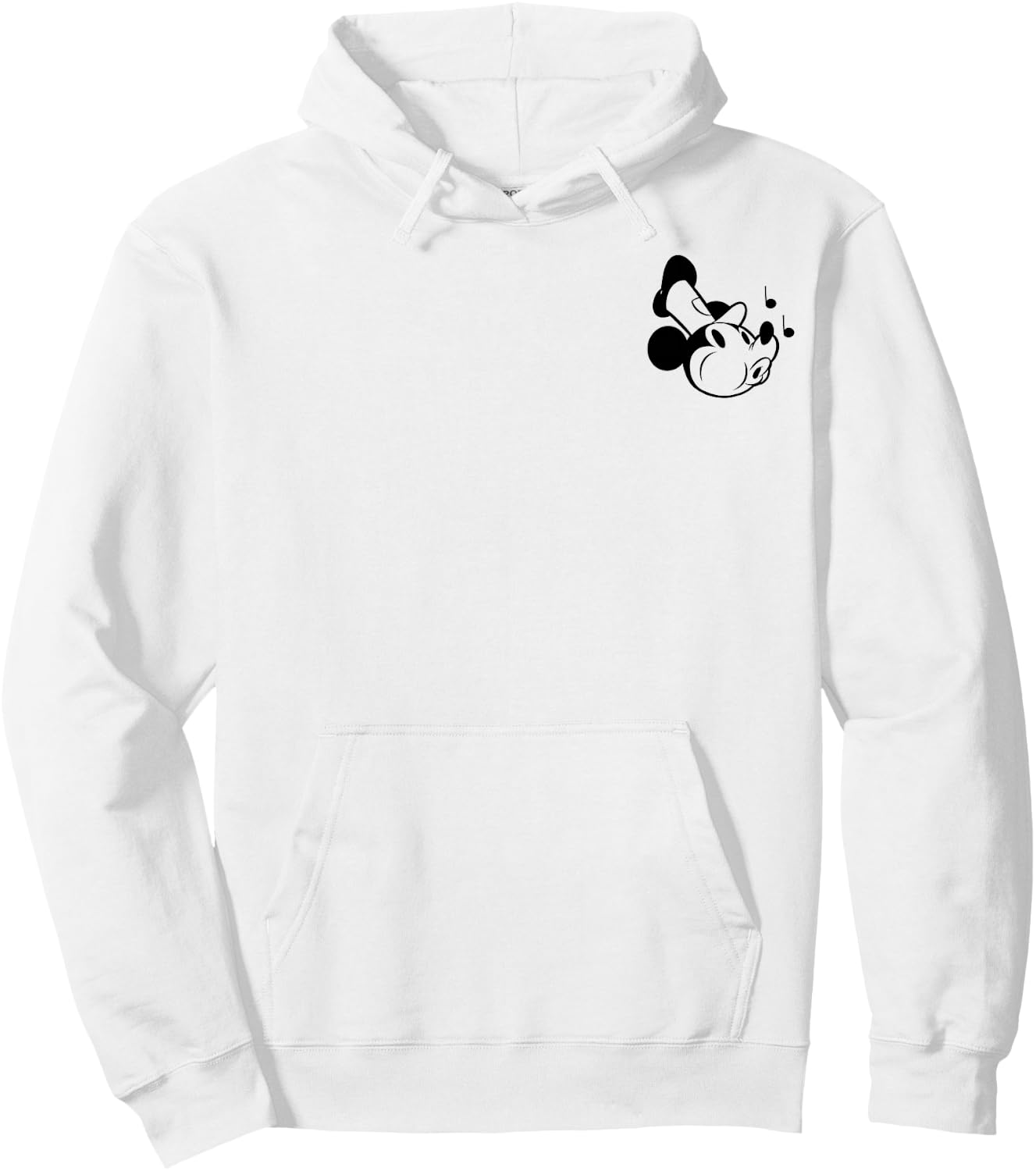 Disney Steamboat Willie Retro Mickey Small Chest Pocket Logo Hoodie - Hoodie | White