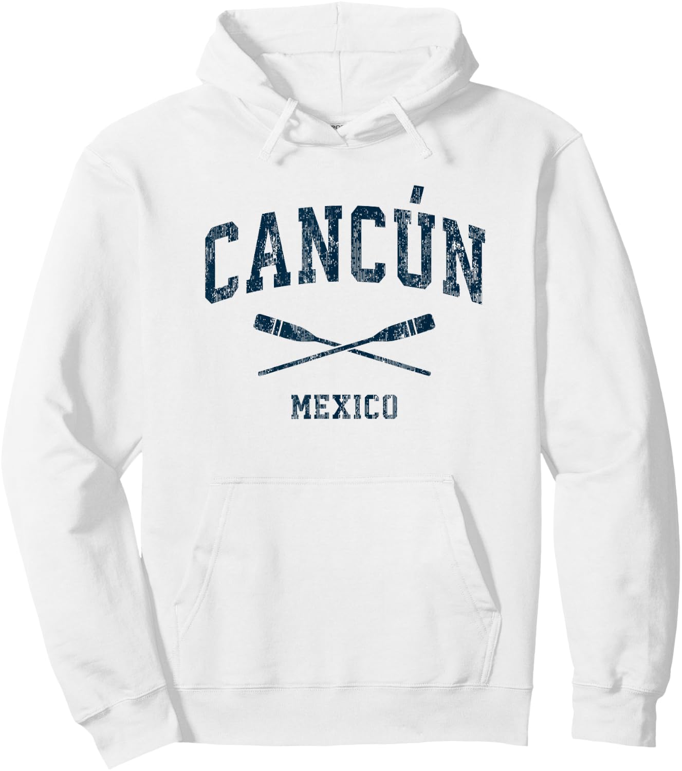 Cancun Mexico Vintage Nautical Paddles Sports Oars Hoodie - Hoodie | White