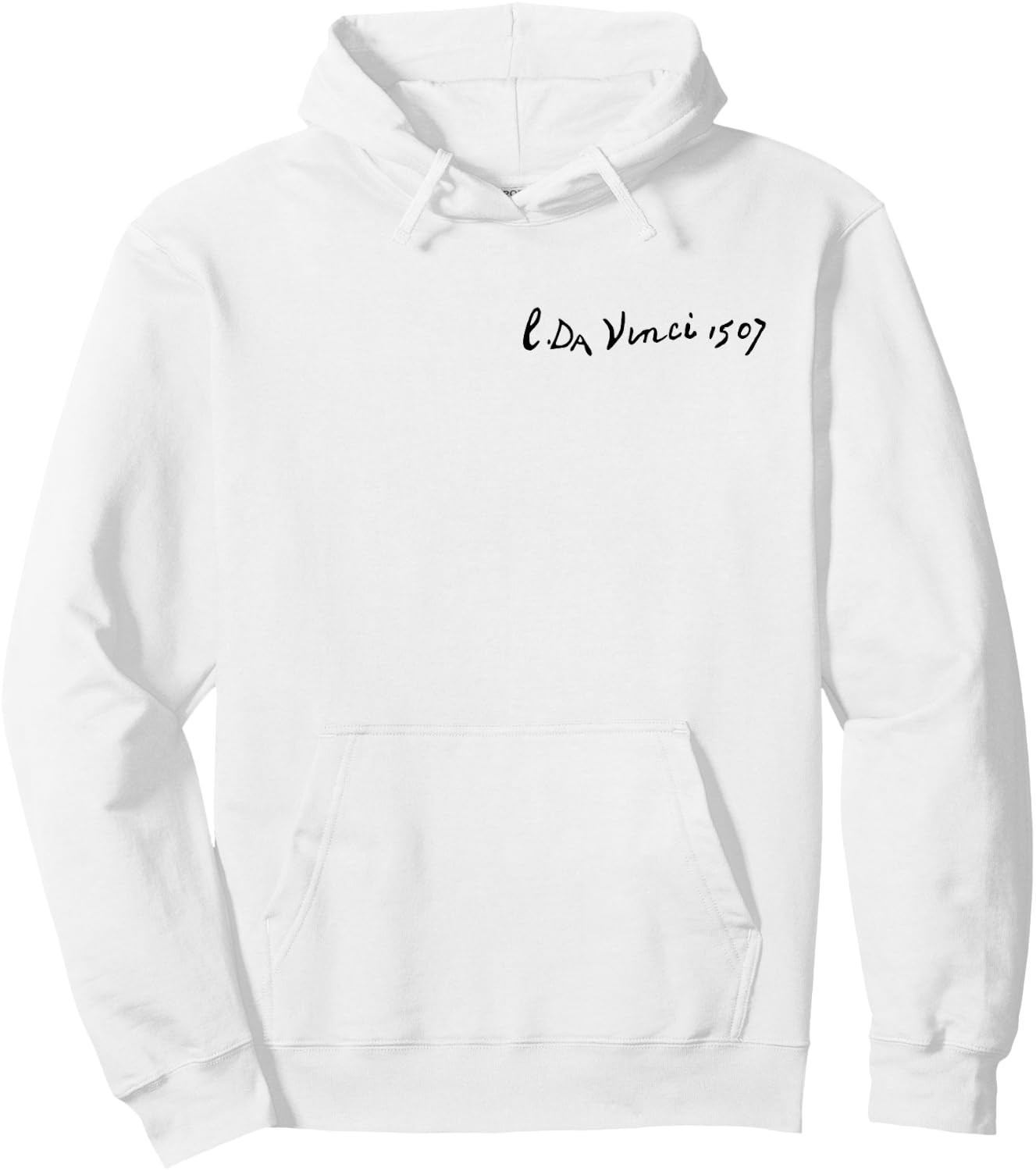 Leonardo Da Vinci 1507 Signature Art Sketch Study discreet Hoodie - Hoodie | White