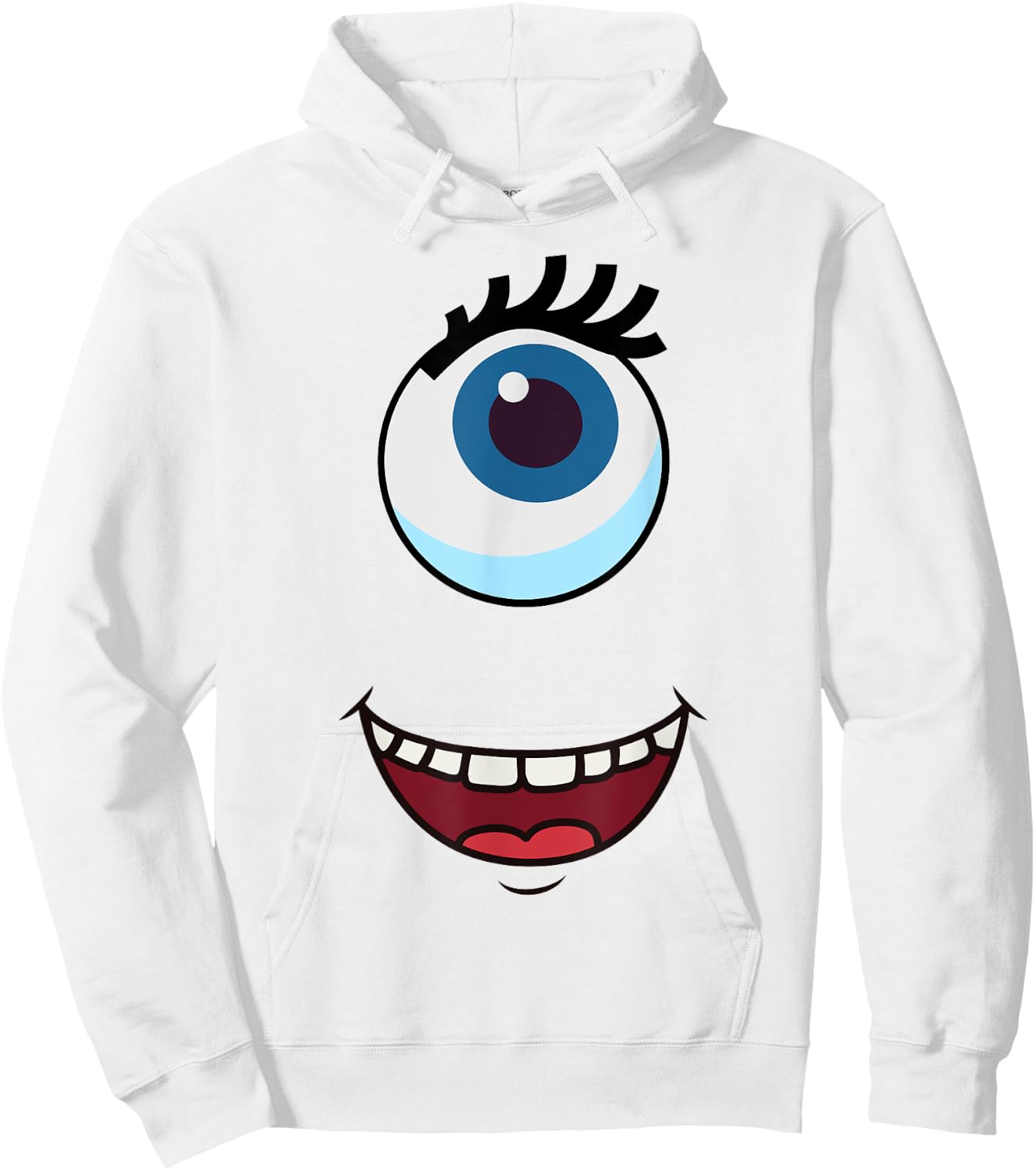 Cute One-Eyed Monster Face Easy Halloween Costume Hoodie - Hoodie | White