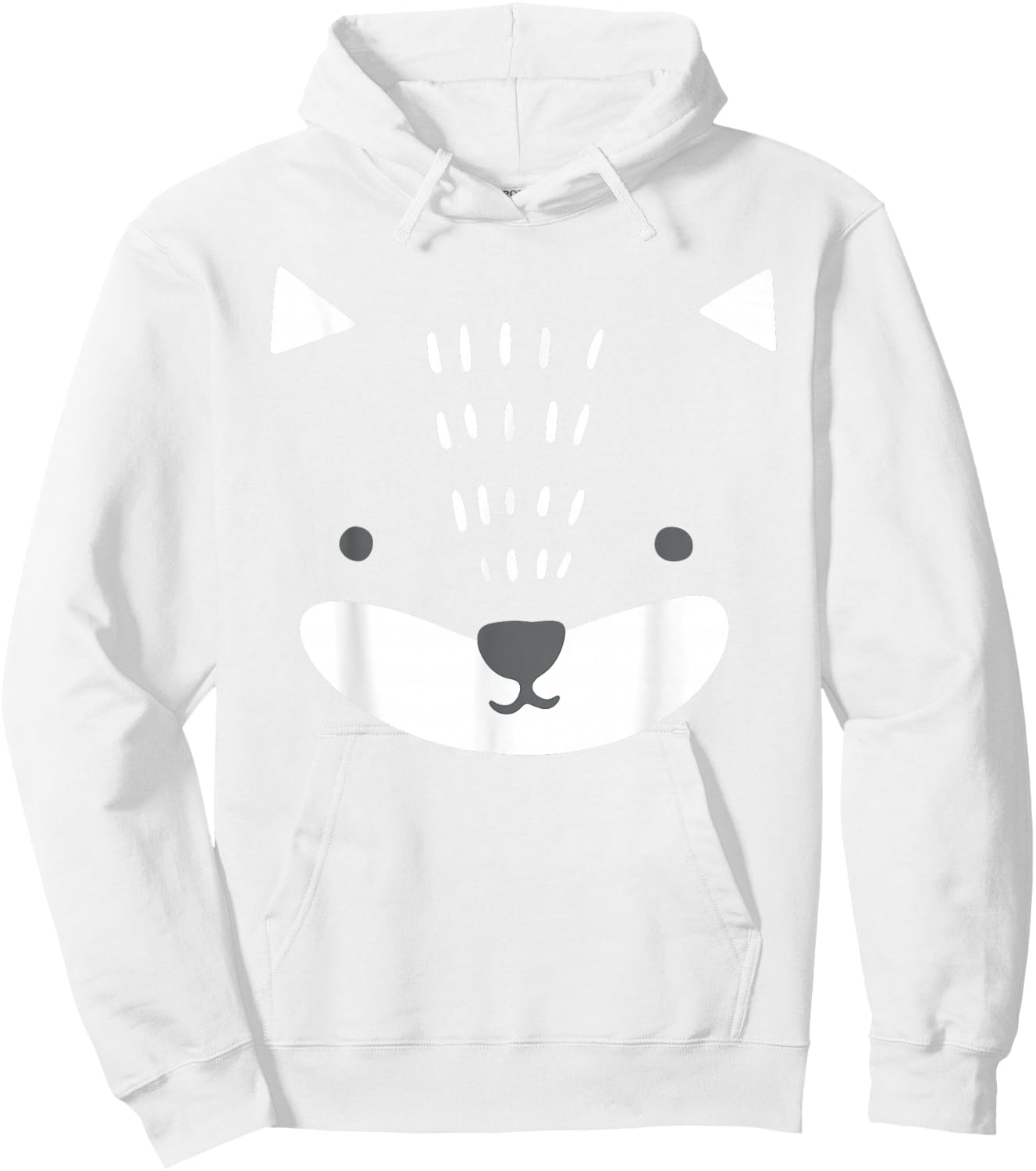 Cute Fox Face Halloween Costume Hoodie - Hoodie | White