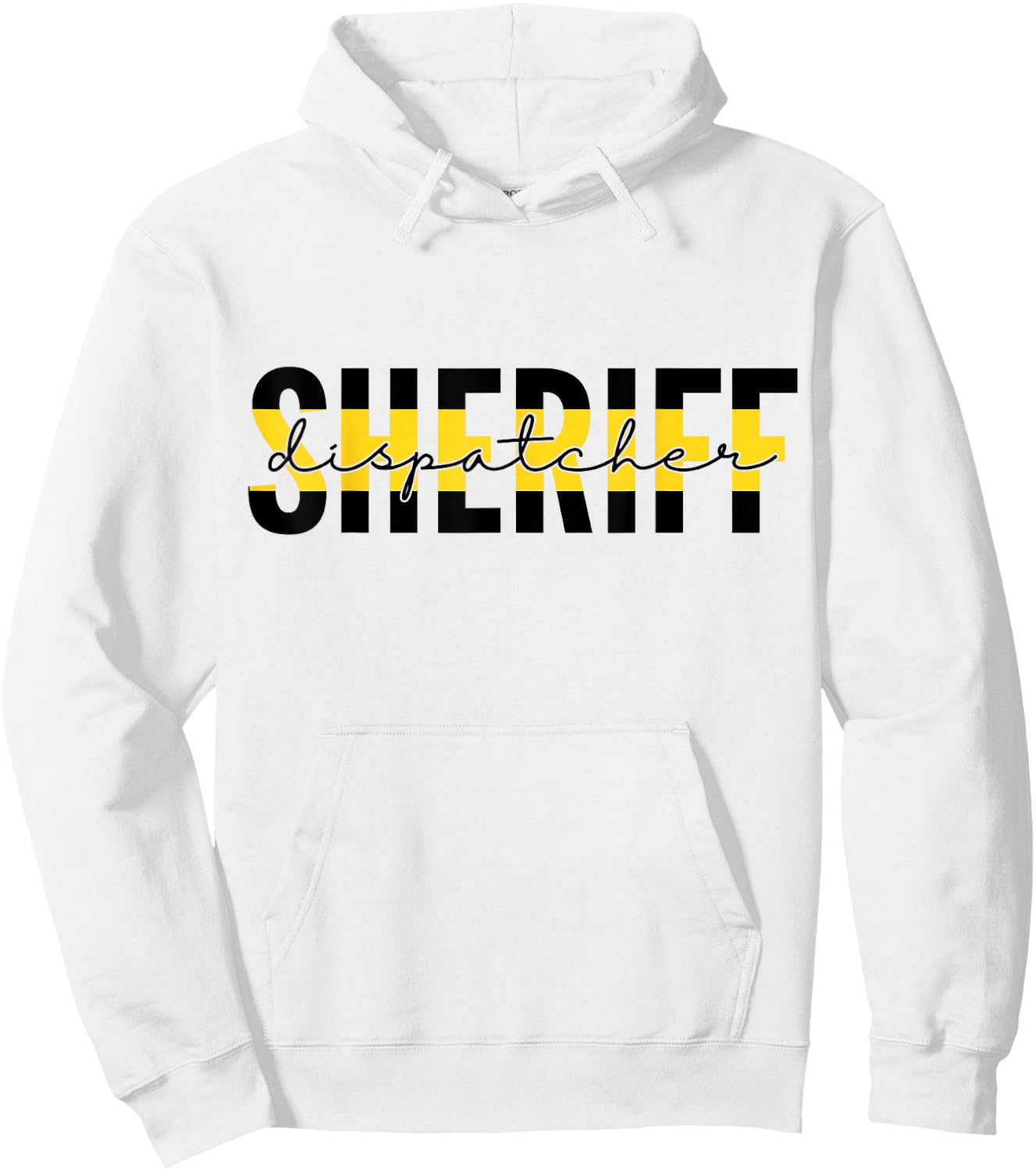 Proud Sheriff Dispatcher Thin Gold Line 911 Dispatch Hoodie - Hoodie | White