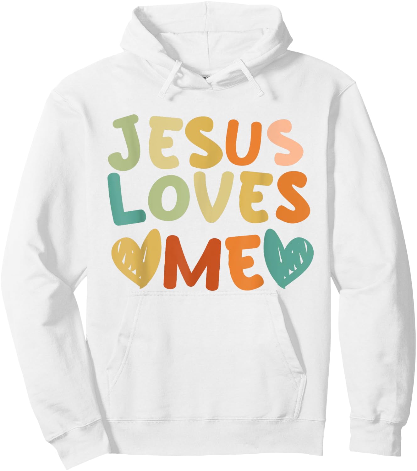 Groovy Jesus Loves Me Biblical Christian Church Retro Hoodie - Hoodie | White