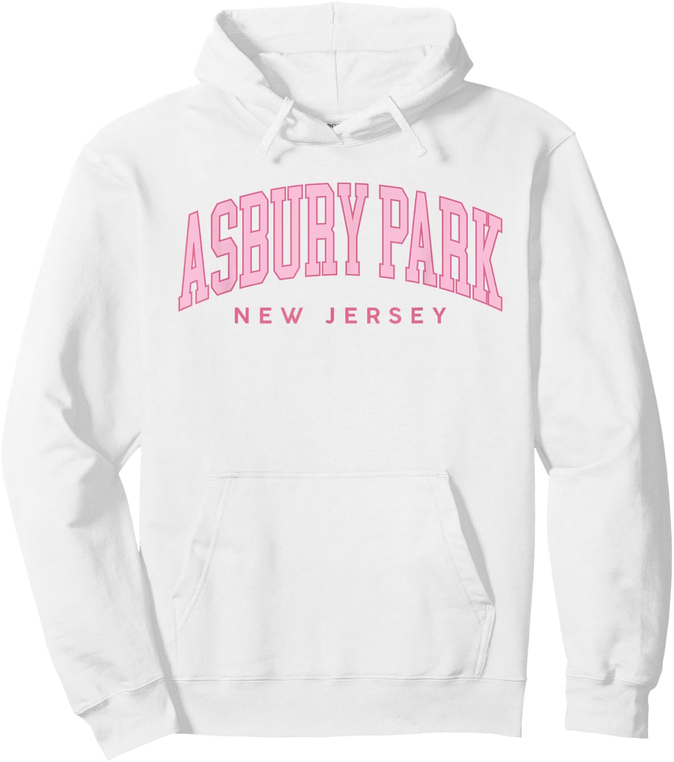 Asbury Park New Jersey Retro Preppy Throwback Pink Girls Hoodie - Hoodie | White