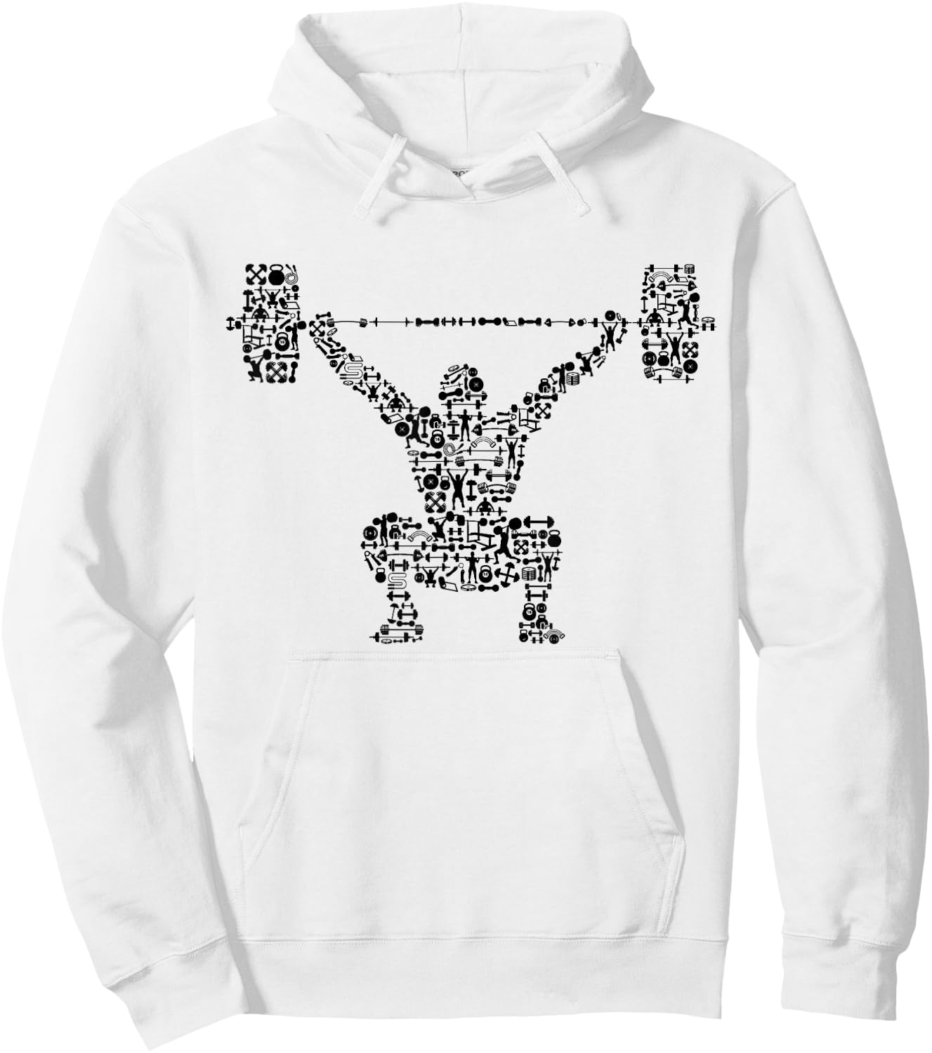 Shape Collage Gym Shirt | Bodybuilder Shirt | Weightlifting Hoodie - Hoodie | White