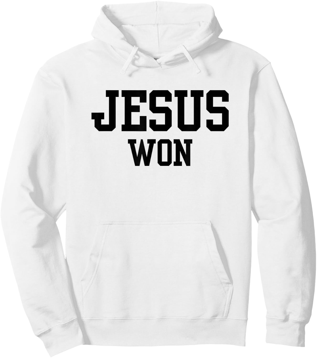 Christian, JESUS WON Hoodie - Hoodie | White