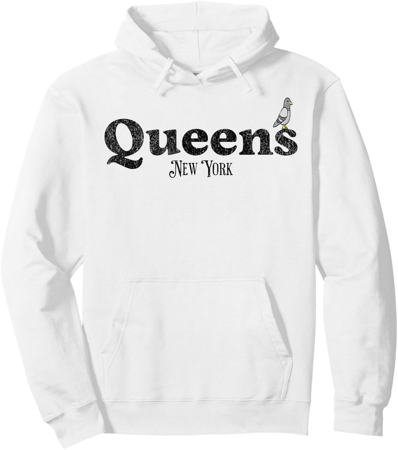 Queens New York Funny Pigeon | Streets of NYC New York City Hoodie - Hoodie | White