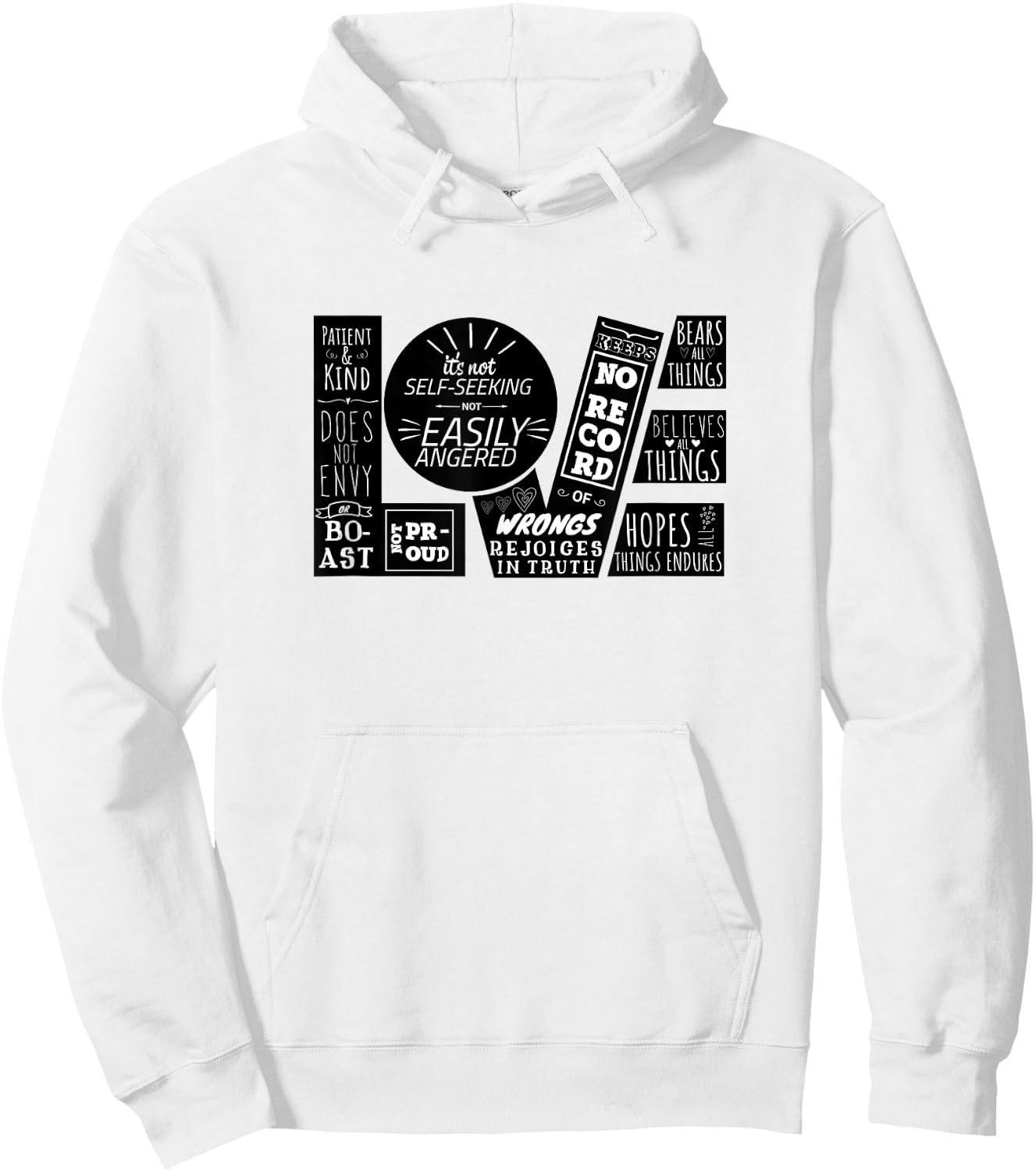 Love is Patient 1 Corinthians 13:4-8 Christian Design Hoodie - Hoodie | White