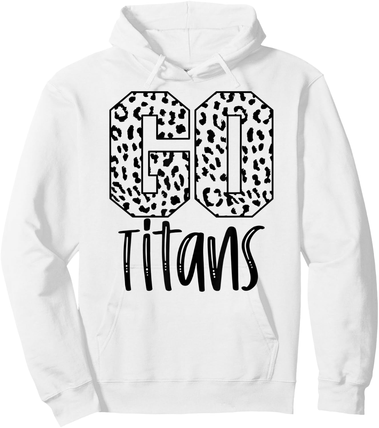 Titans Team Mascot School Spirit Game Night Leopard Print Hoodie - Hoodie | White