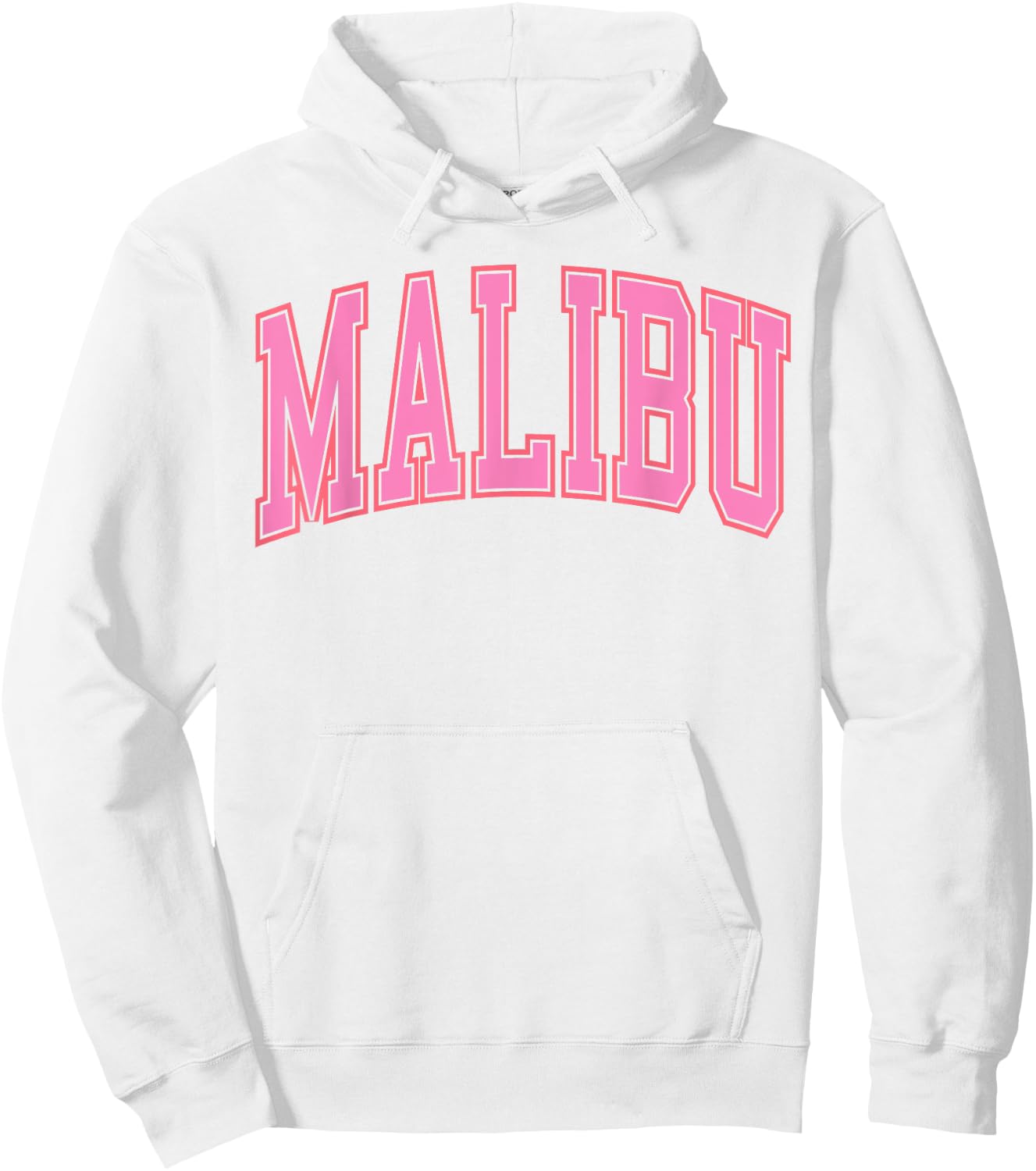 Preppy Varsity Pink Malibu California Teen Girls Hoodie - Hoodie | White