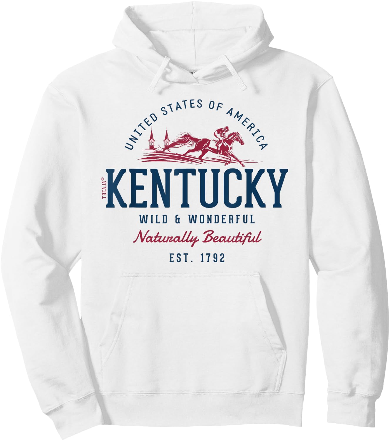 Vintage-Looking Retro Styled Kentucky Hoodie - Hoodie | White