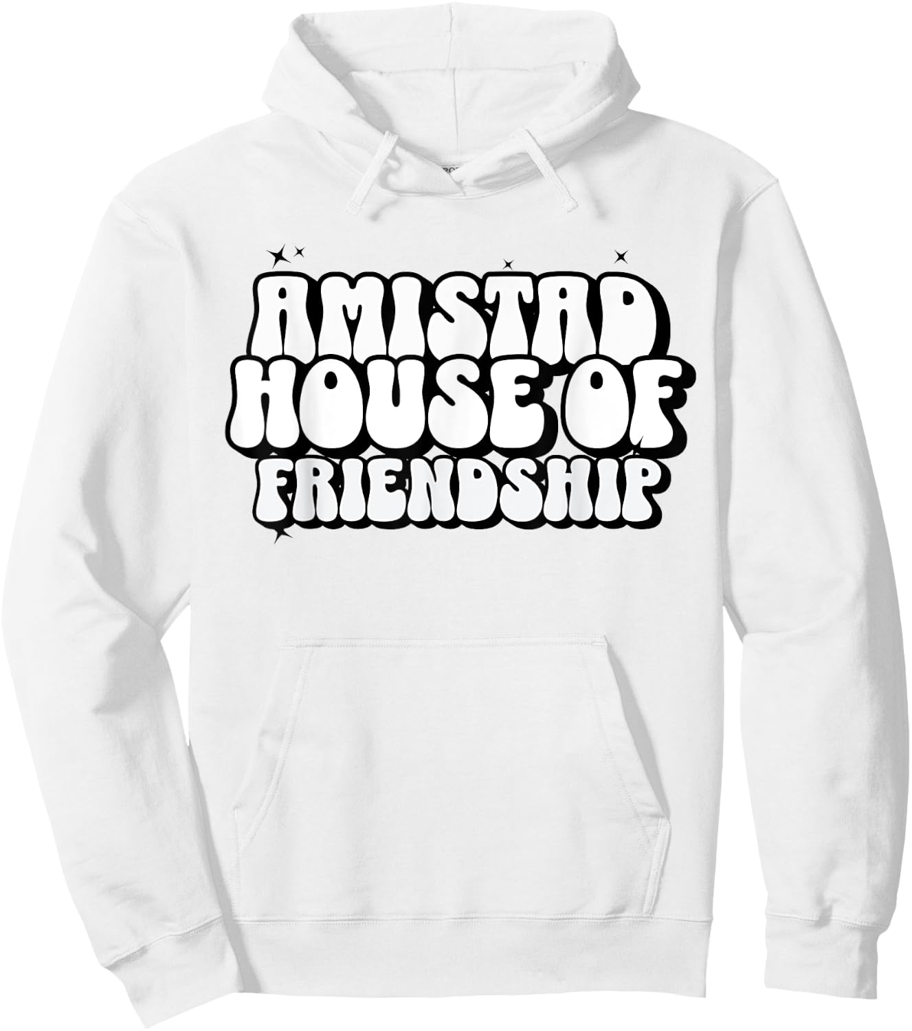 AMISTAD House Of Friendship Red Retro Groovy Social AMISTAD Hoodie - Hoodie | White
