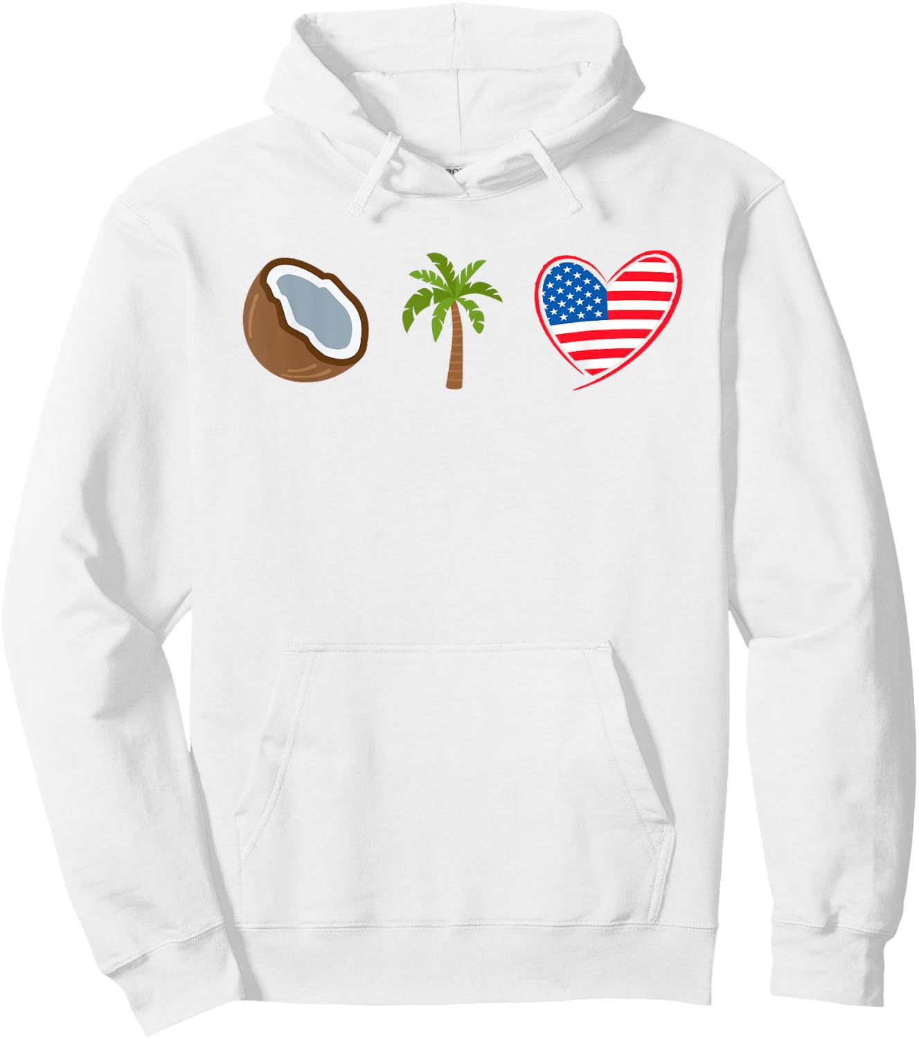 Coconut Tree Meme - Patriotic Kamala Statement USA Democrat Hoodie - Hoodie | White