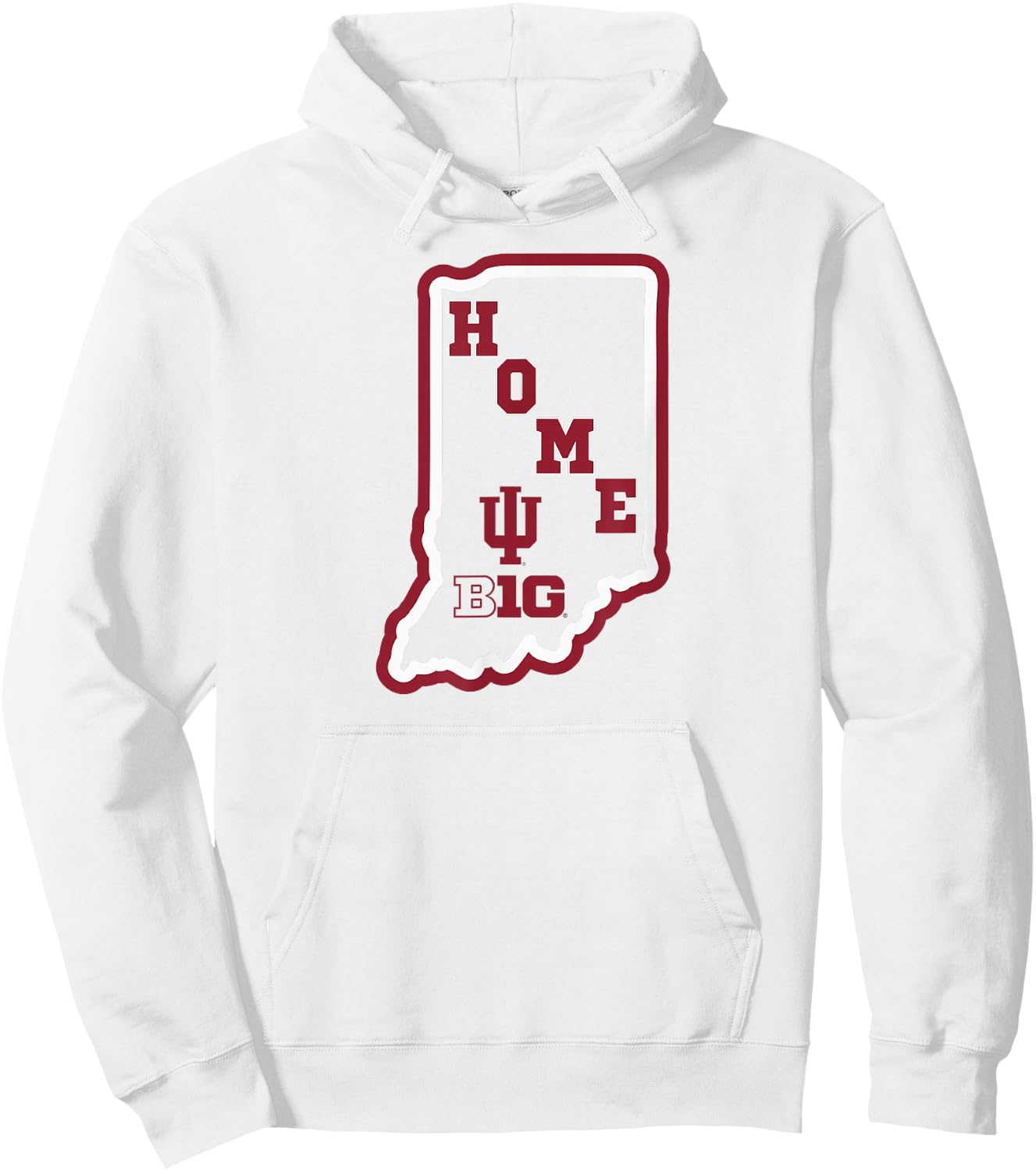 Indiana Hoosiers Big 10 Home State Gray Officially Licensed Hoodie - Hoodie | White