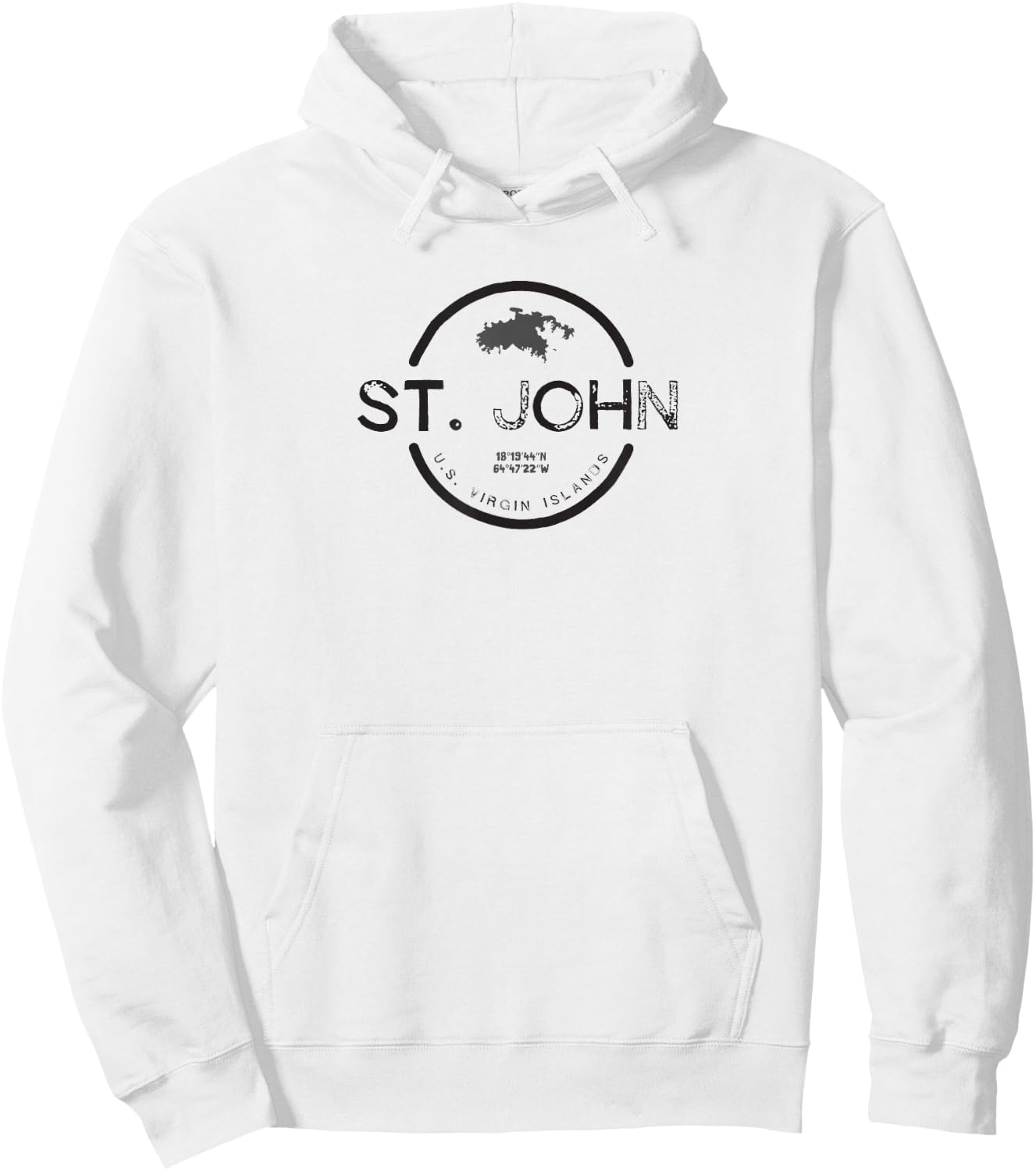 St. John USVI Graphic T Shirt Hoodie - Hoodie | White