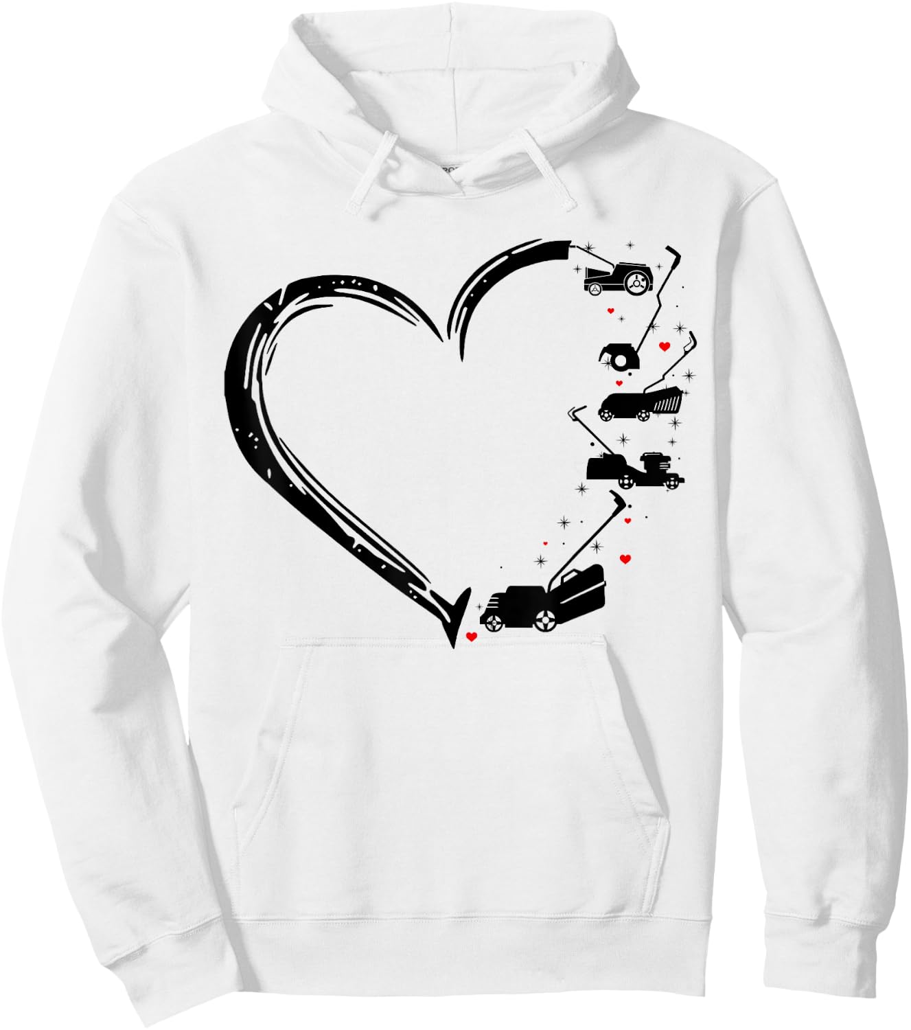Cute Love Mower Heart Shirt for Mower Mom Mower Player Gift Hoodie - Hoodie | White