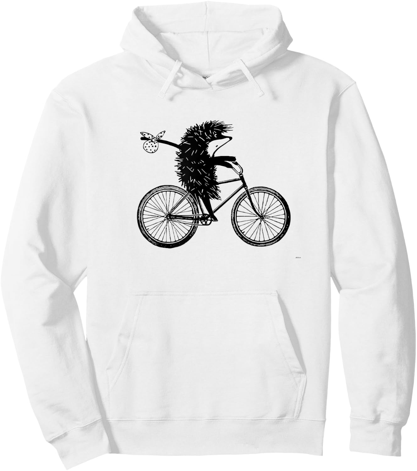 Hedgehog on the bicycle Funny Shirt / "ezhik v tumane" Hoodie - Hoodie | White