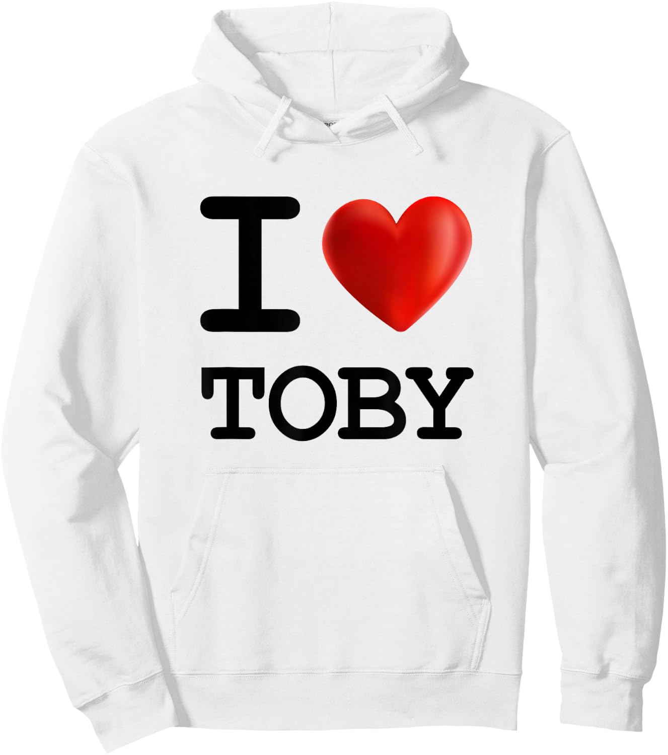 I Love Toby Heart Name T Shirt Gift Hoodie - Hoodie | White
