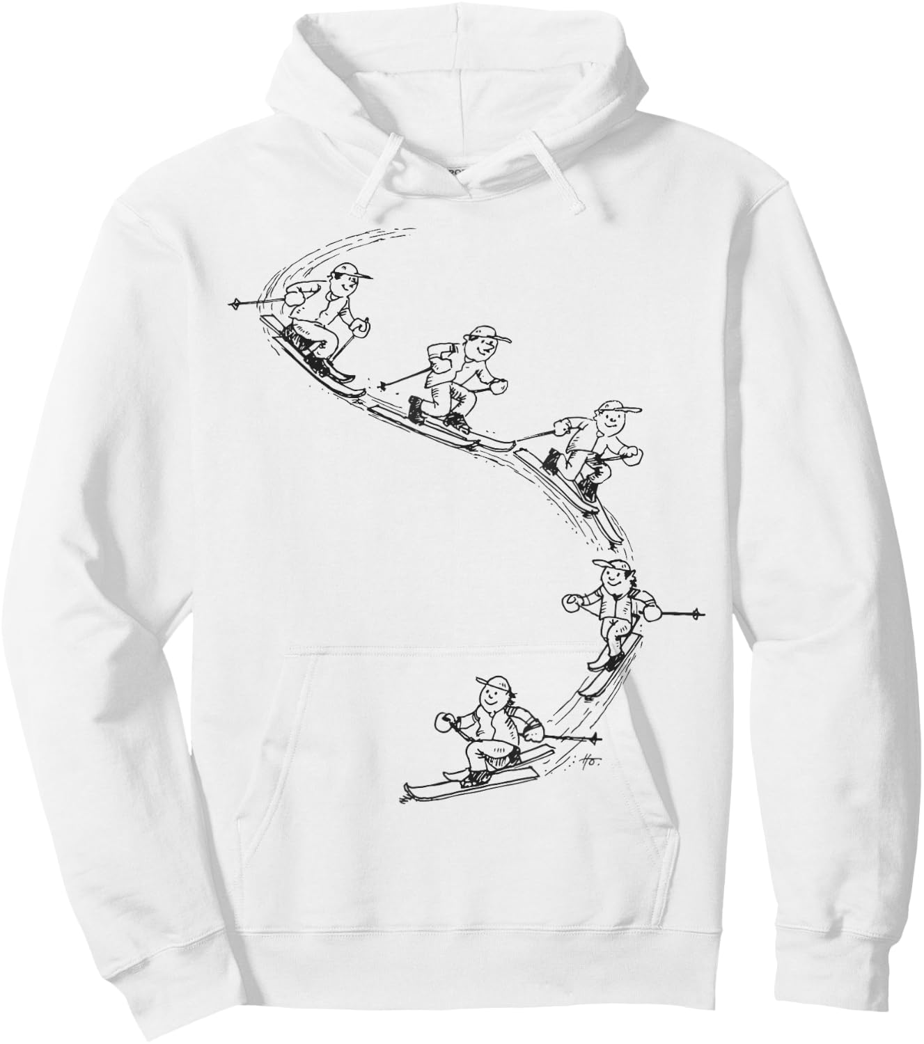 Telemark Skier Movement Hoodie - Hoodie | White