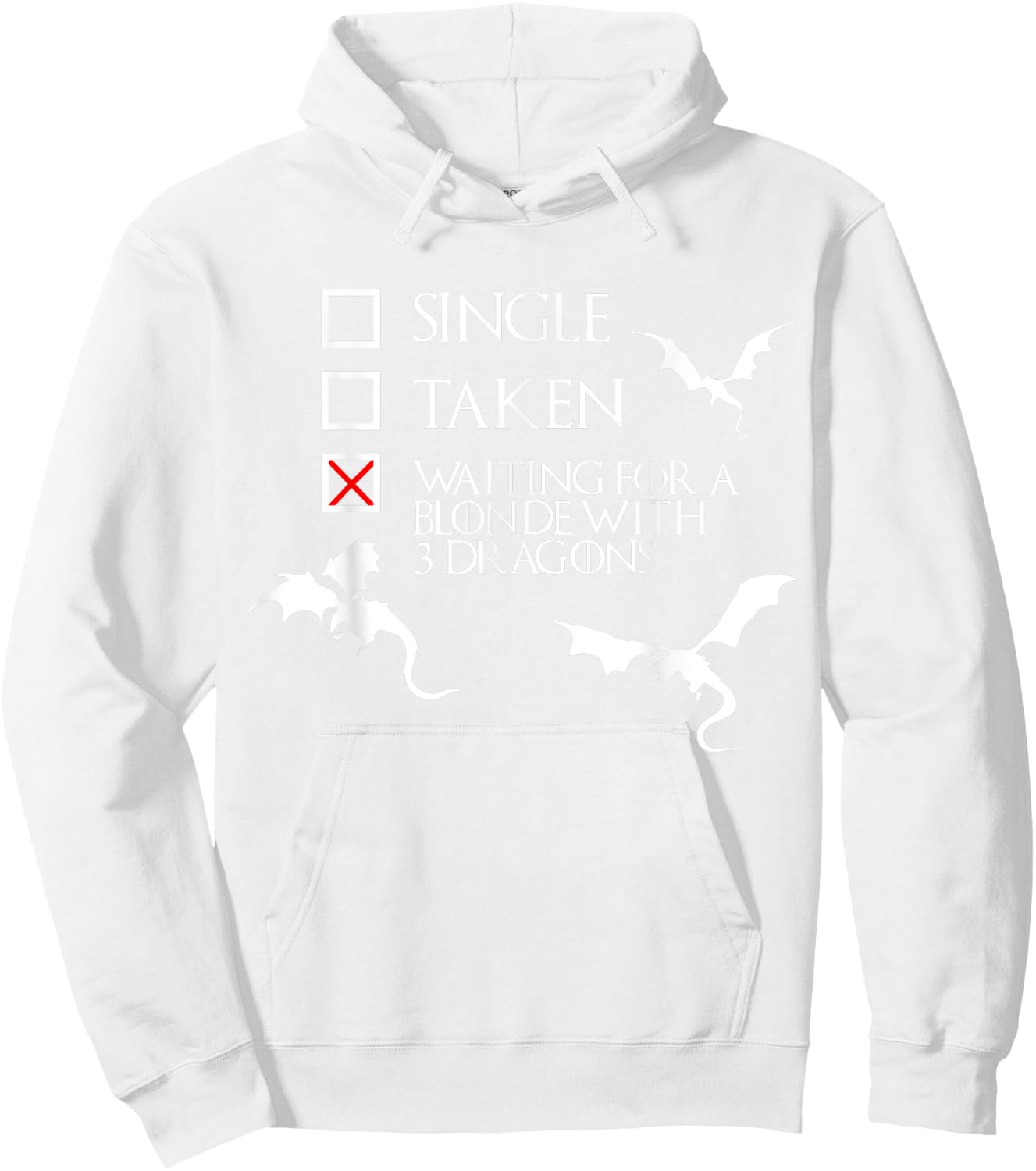 Waiting For a Blonde with 3 Dragons Funny T Shirt Gift Hoodie - Hoodie | White