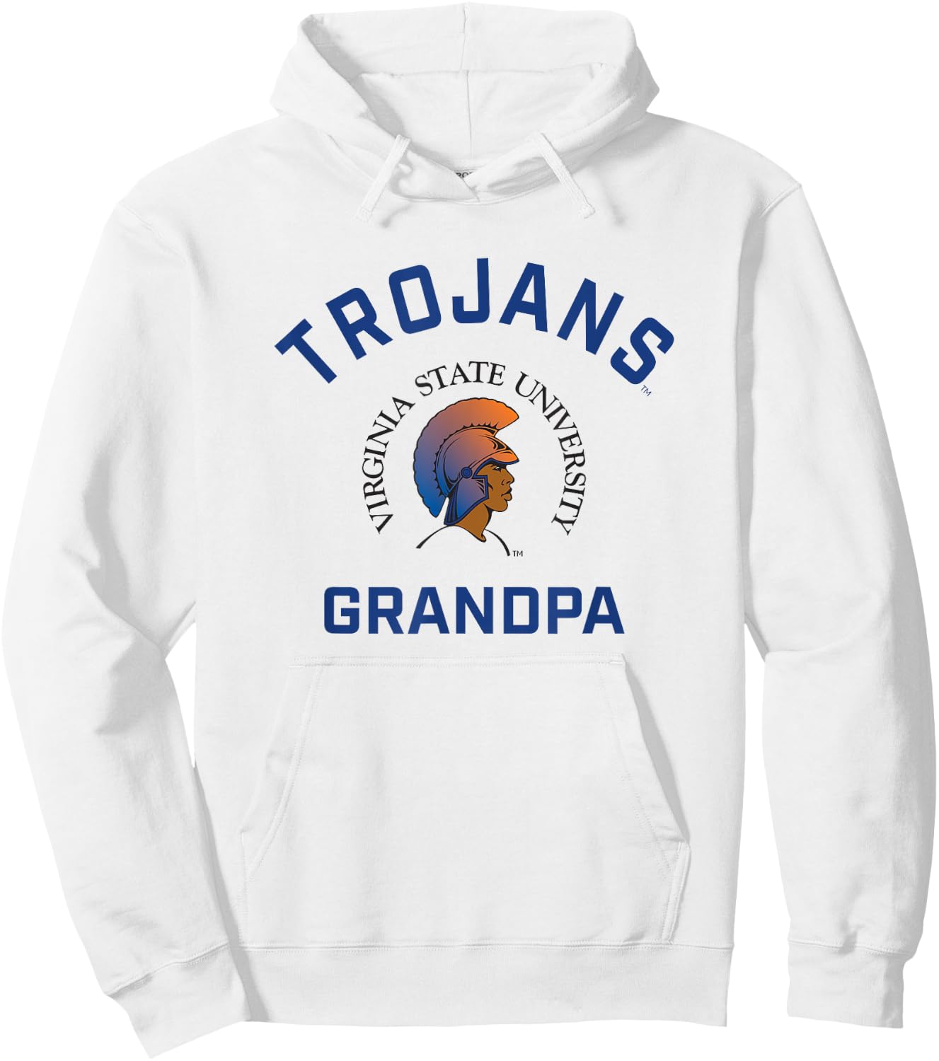 Virginia State University VSU Trojans Arched Grandpa Hoodie - Hoodie | White