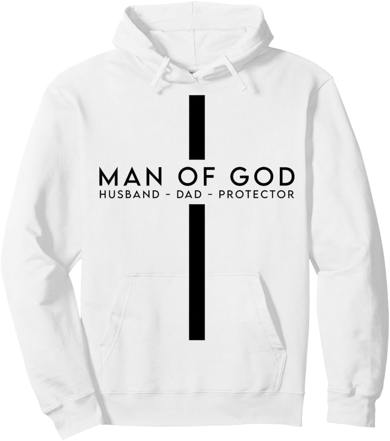 Man of God Husband Dad Protector Christian Dad Father's Day Hoodie - Hoodie | White