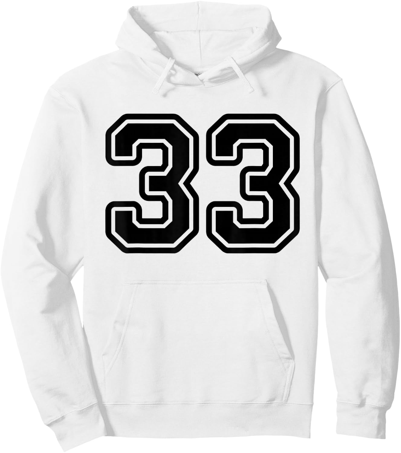 Number #33 Black Sport Varsity Number 33 Hoodie - Hoodie | White