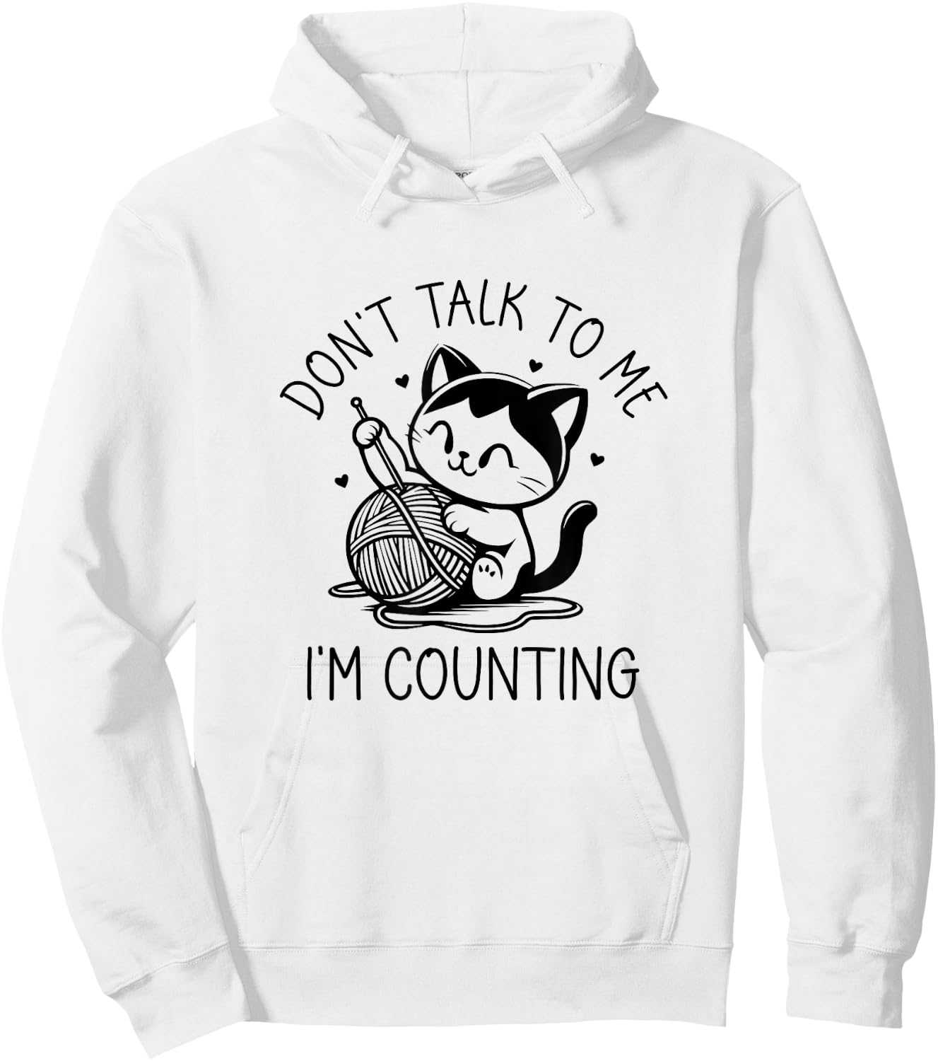 Don't Talk To Me I'm Counting Cat Funny Crochet Knitting Hoodie - Hoodie | White