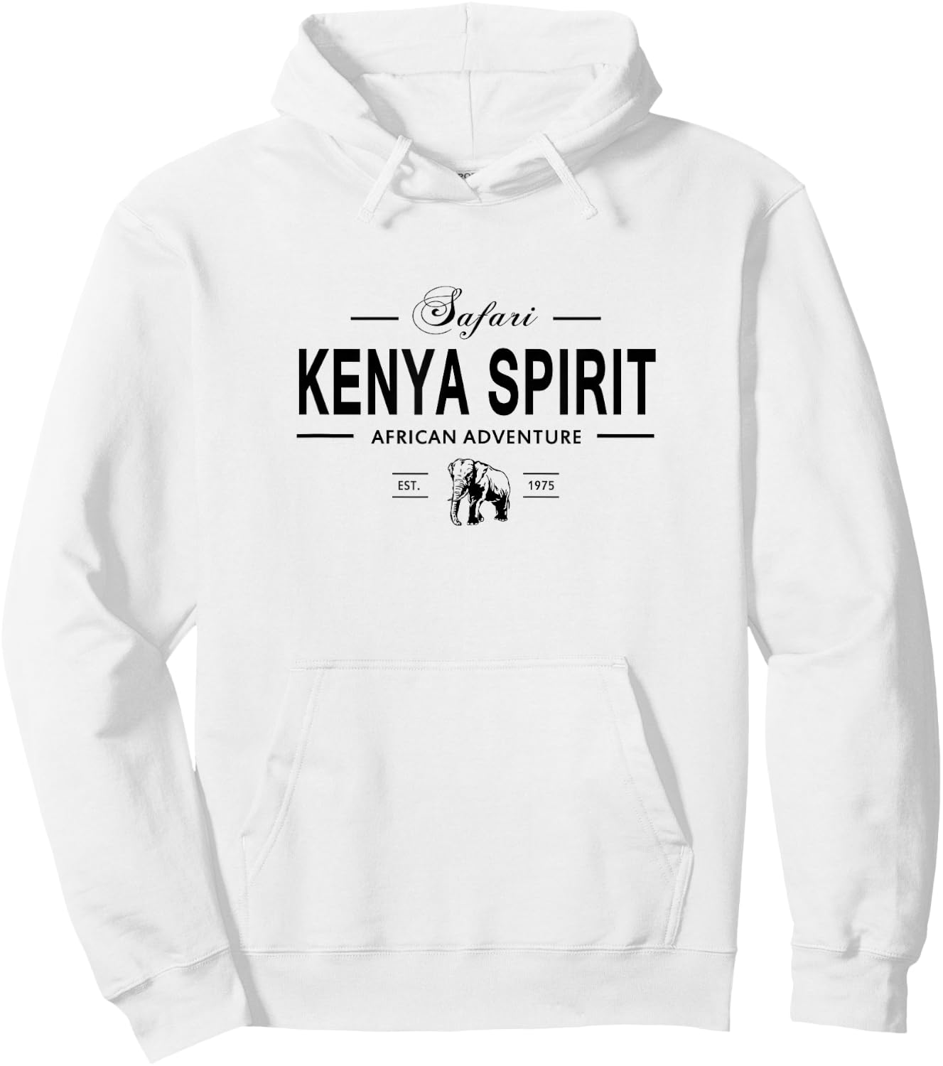 Kenya Elephant Safari Hoodie - Hoodie | White