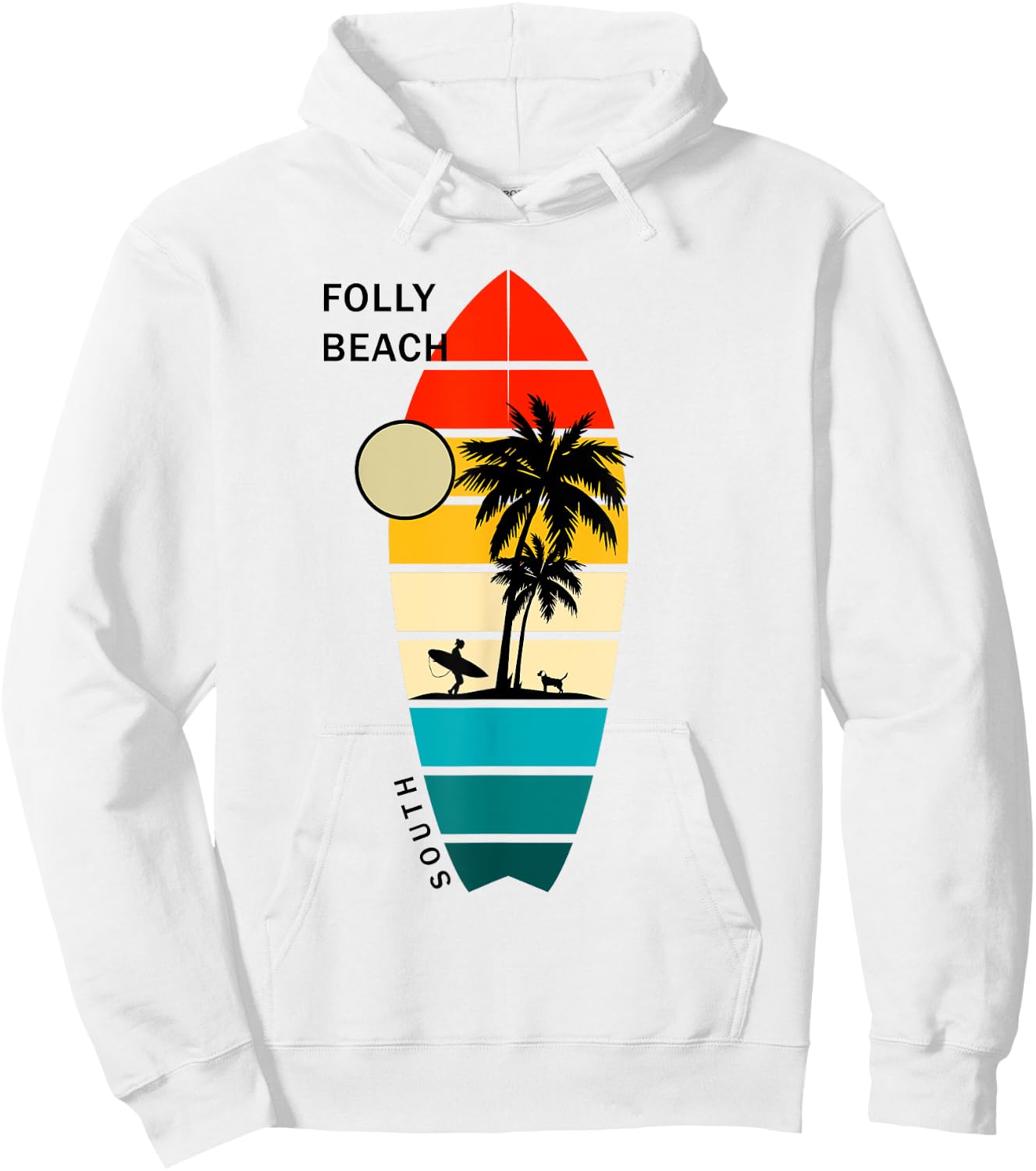 Retro Folly Beach South Carolina Surfboarders Surfers Men Women Kids Hoodie - Hoodie | White