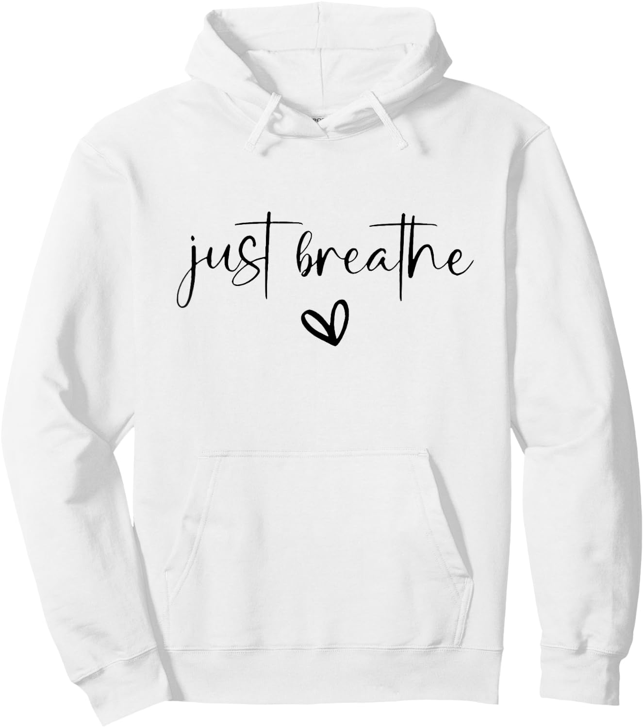 Just Breathe Mental Health Print Hoodie - Hoodie | White