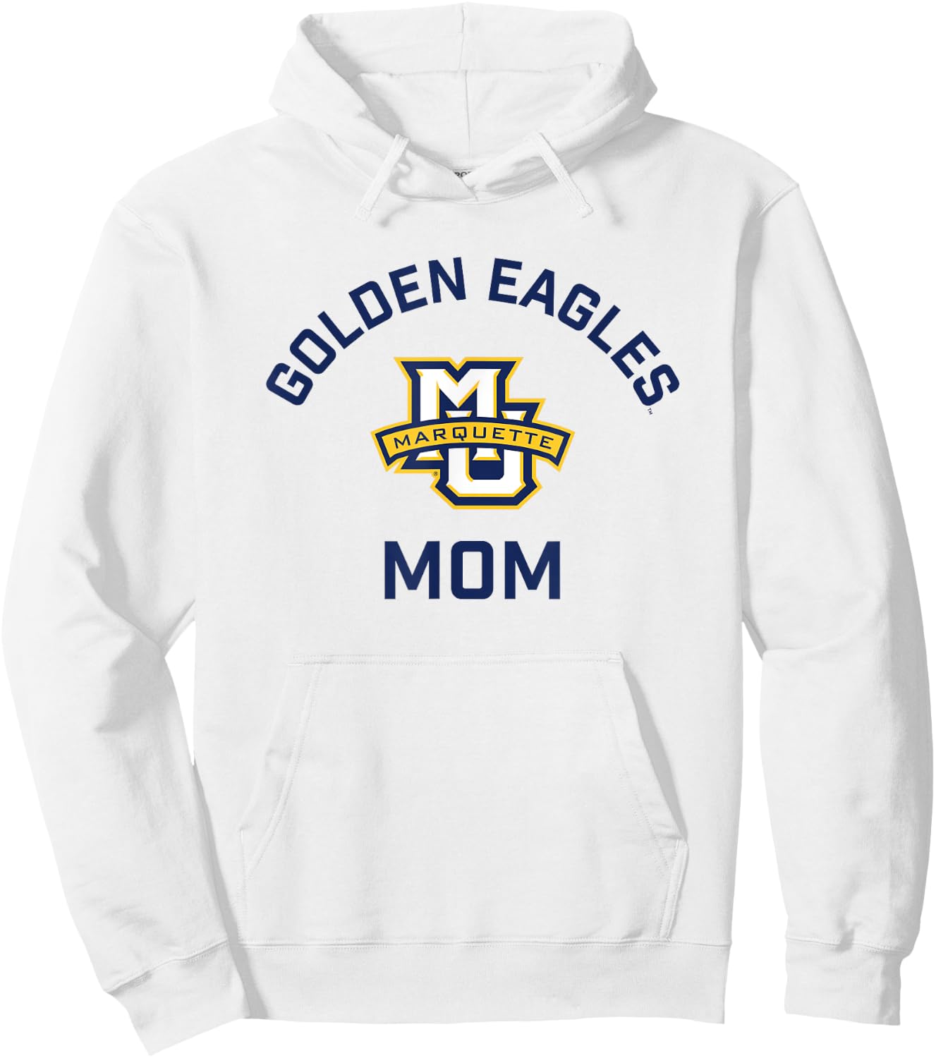 Marquette University Golden Eagles Arched Mom Hoodie - Hoodie | White