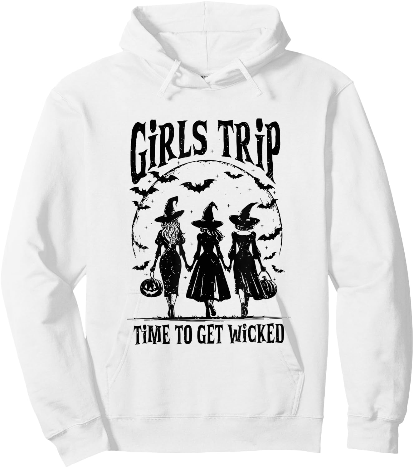 Girls Trip Time To Get Wicked Halloween Salem Witch Hoodie - Hoodie | White