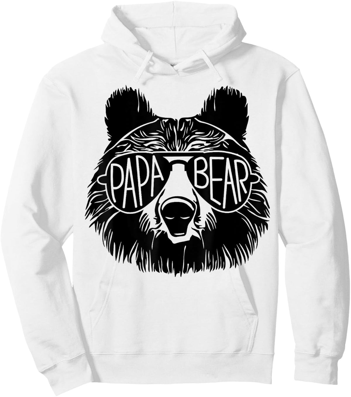 Papa Bear Face Sunglasses Papa Bear Lover Father's Day Hoodie - Hoodie | White
